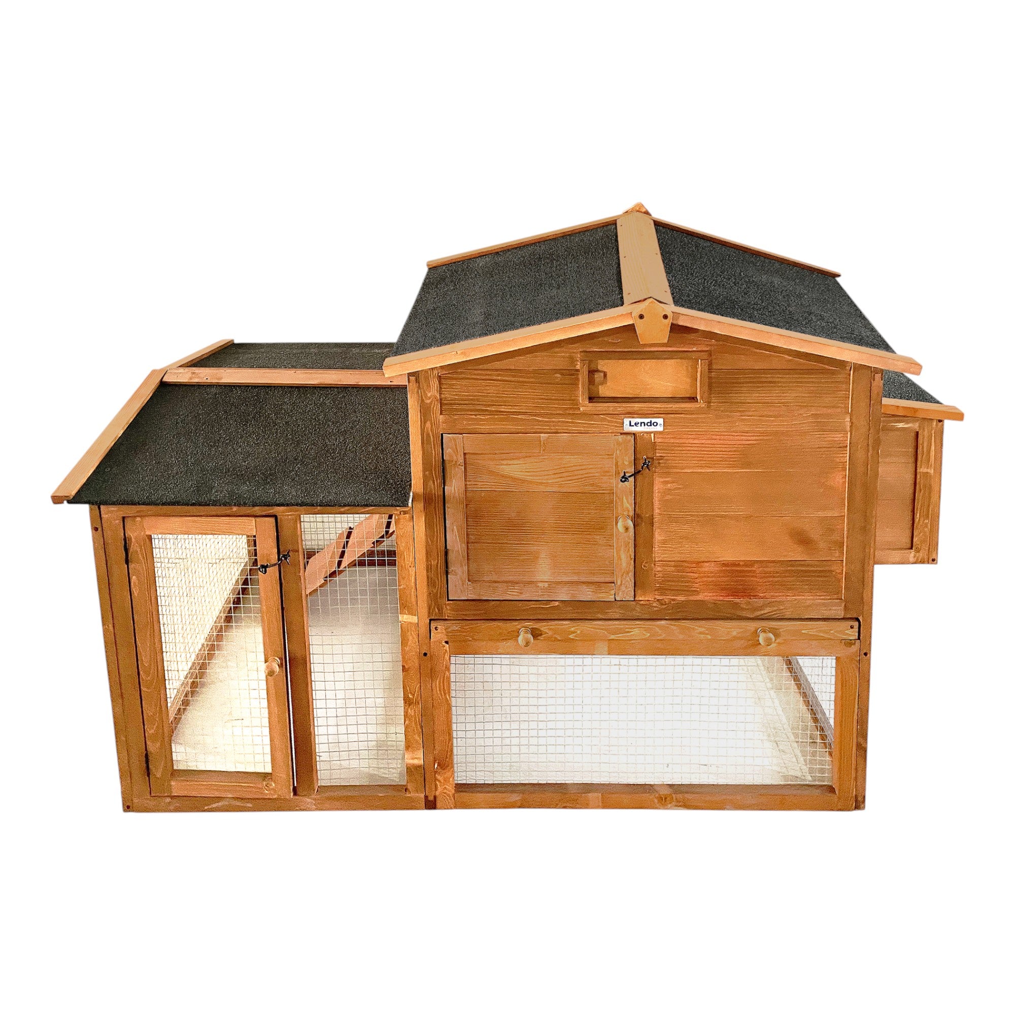 Lendo Online Kippenhok met nachthok 151x69x92 cm vurenhout bruin