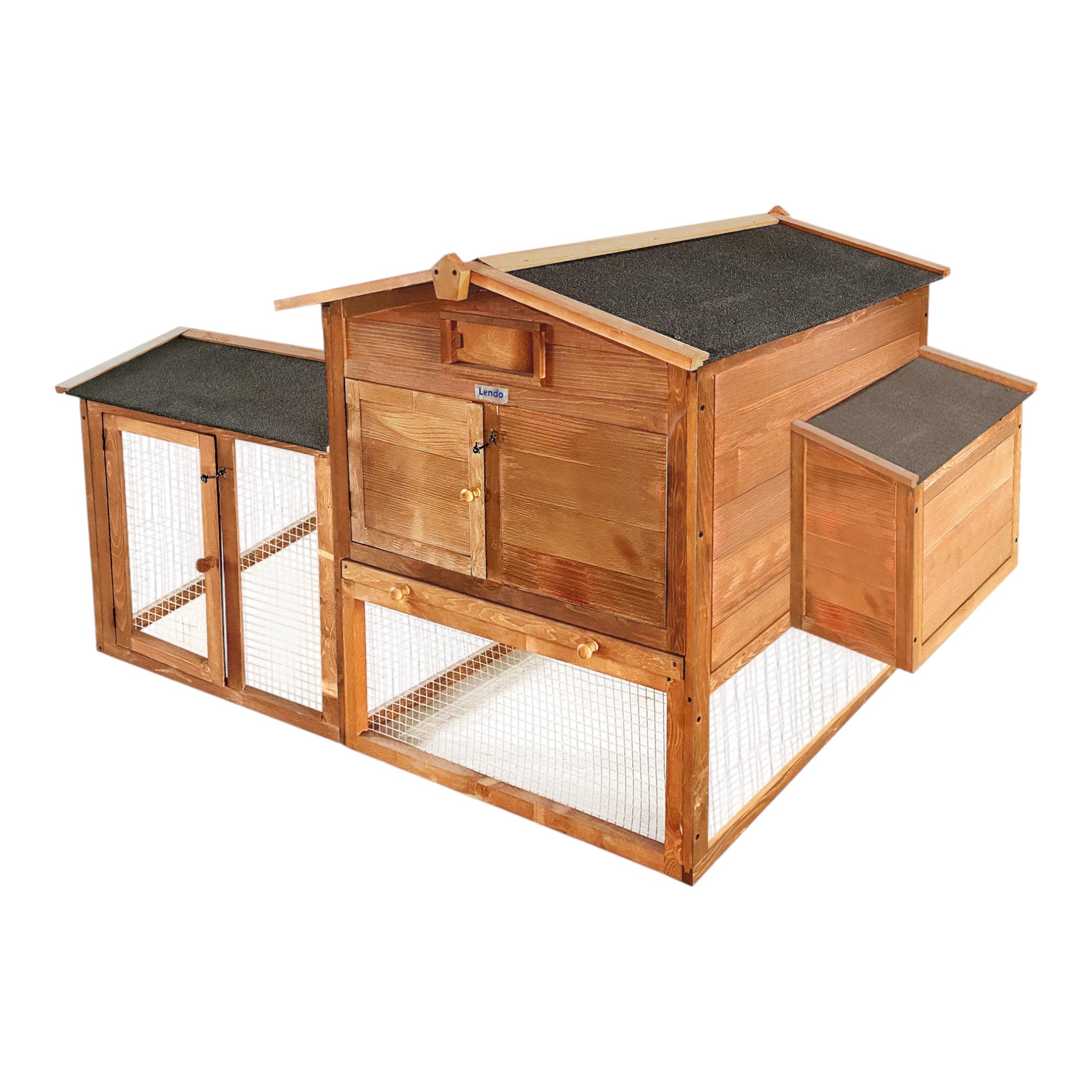 Lendo Online Kippenhok met nachthok 151x69x92 cm vurenhout bruin
