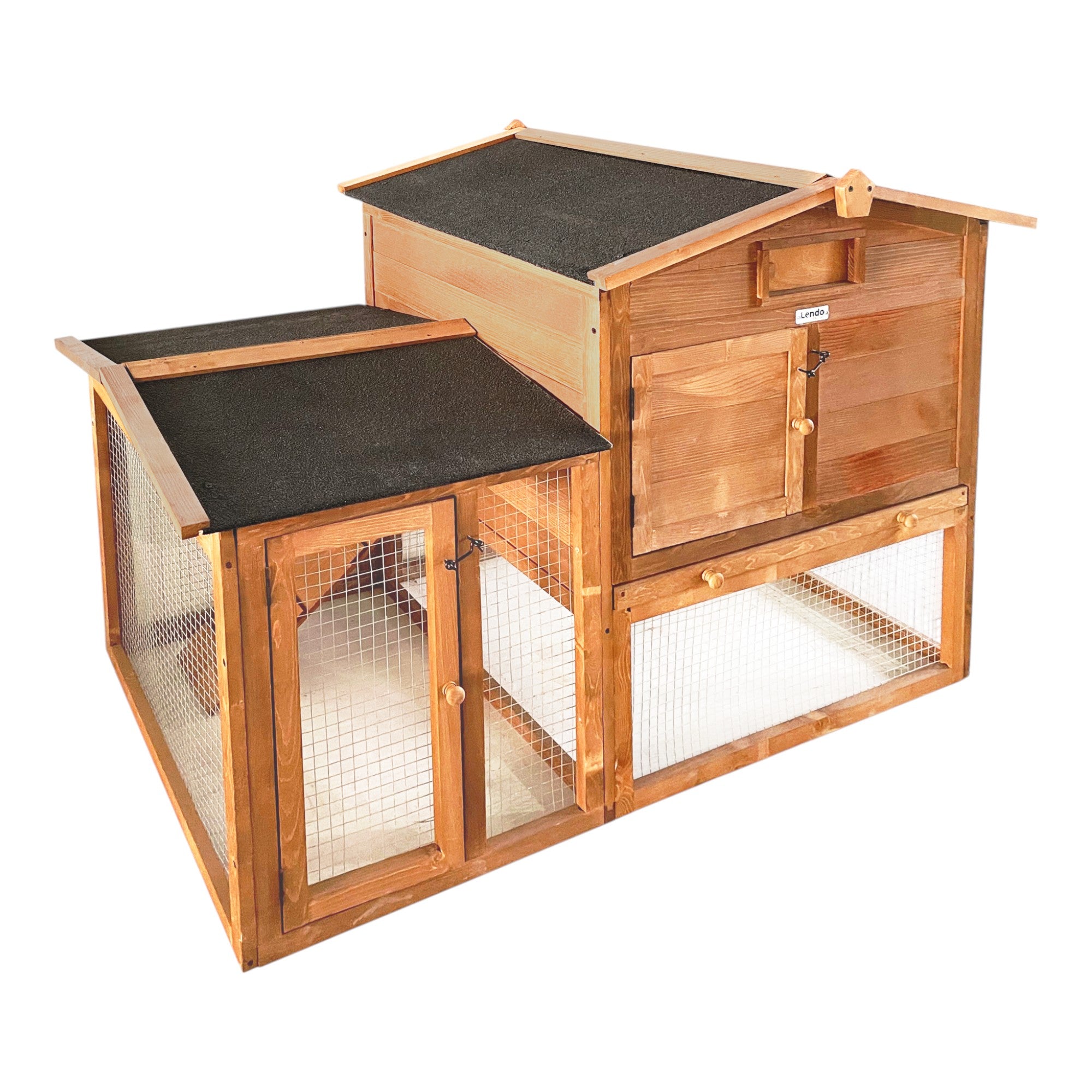 Lendo Online Kippenhok met nachthok 151x69x92 cm vurenhout bruin