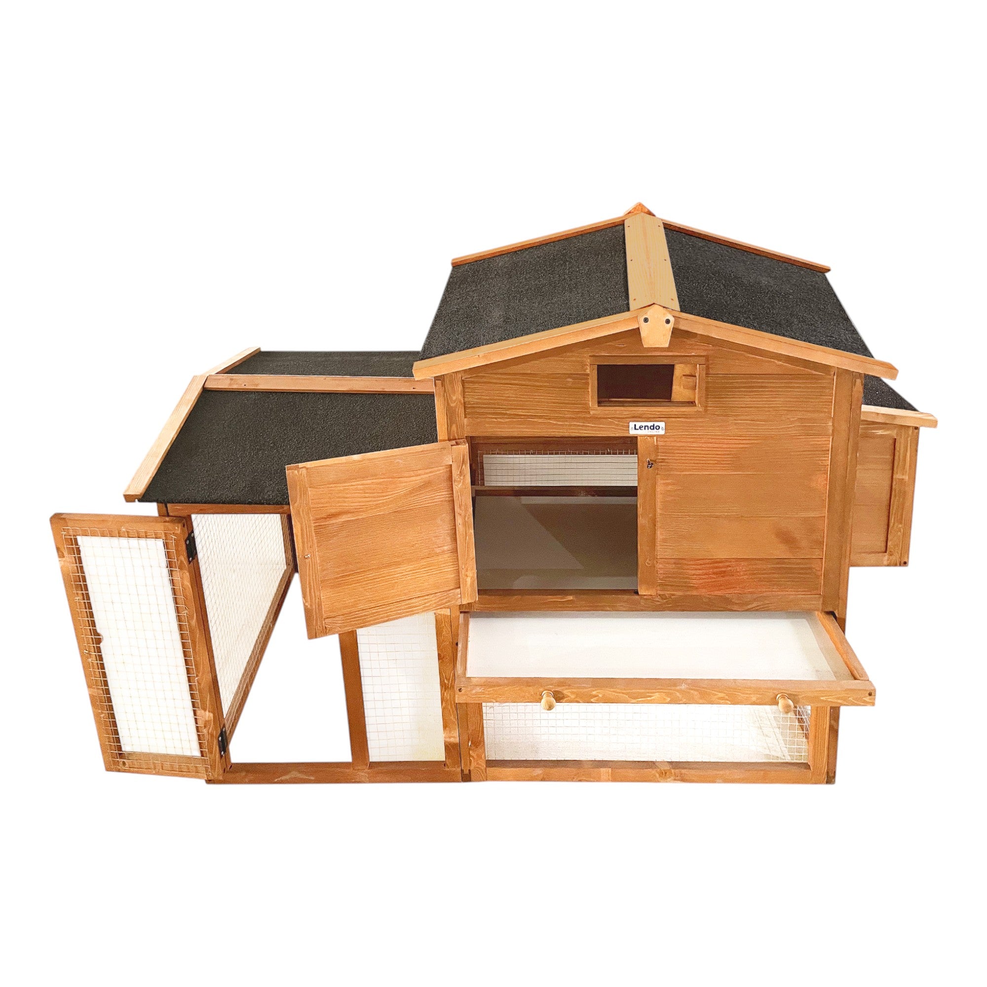 Lendo Online Kippenhok met nachthok 151x69x92 cm vurenhout bruin