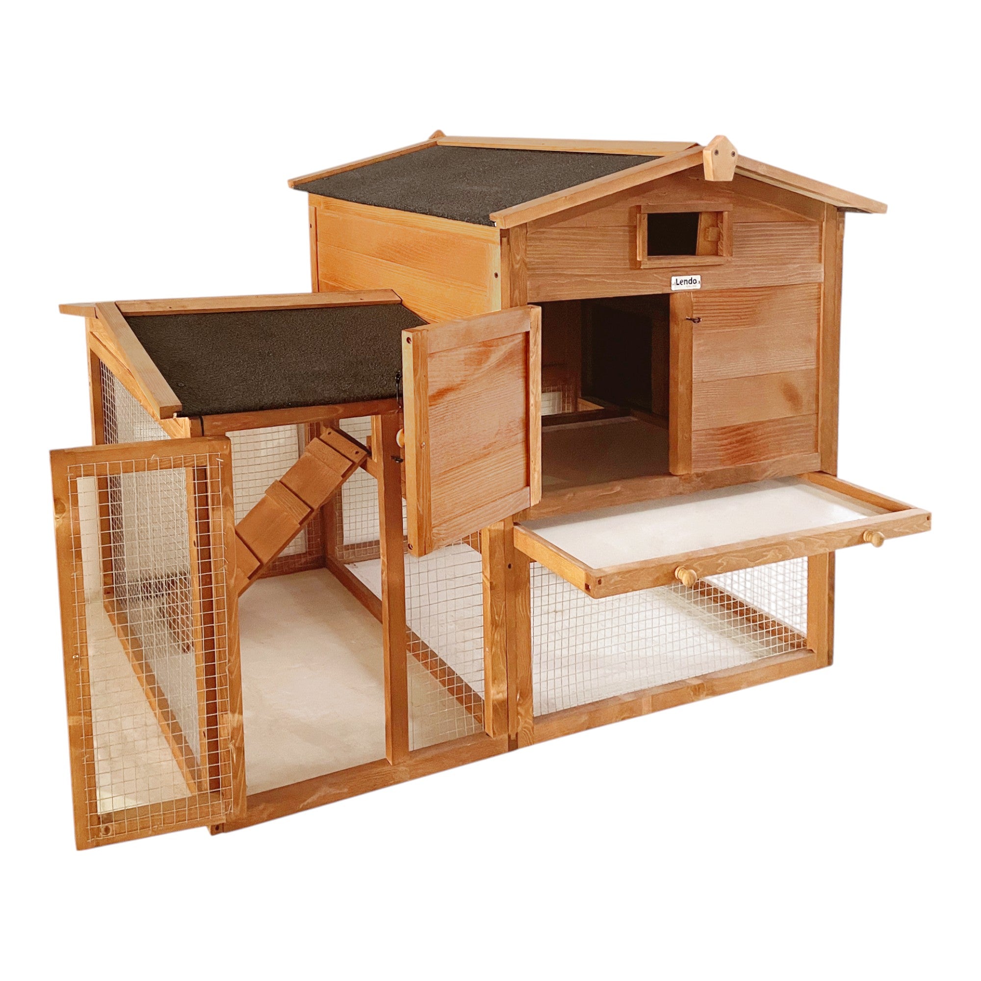 Lendo Online Kippenhok met nachthok 151x69x92 cm vurenhout bruin