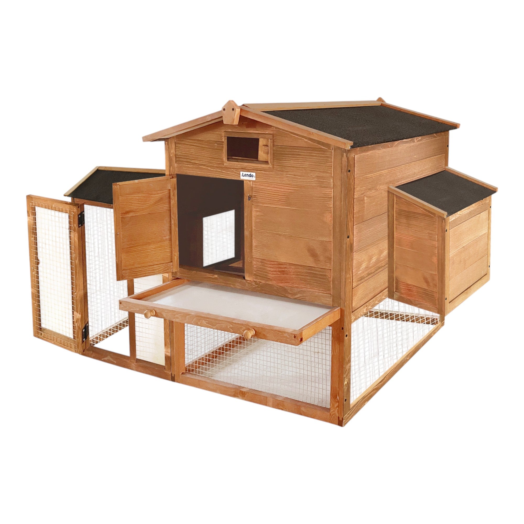 Lendo Online Kippenhok met nachthok 151x69x92 cm vurenhout bruin