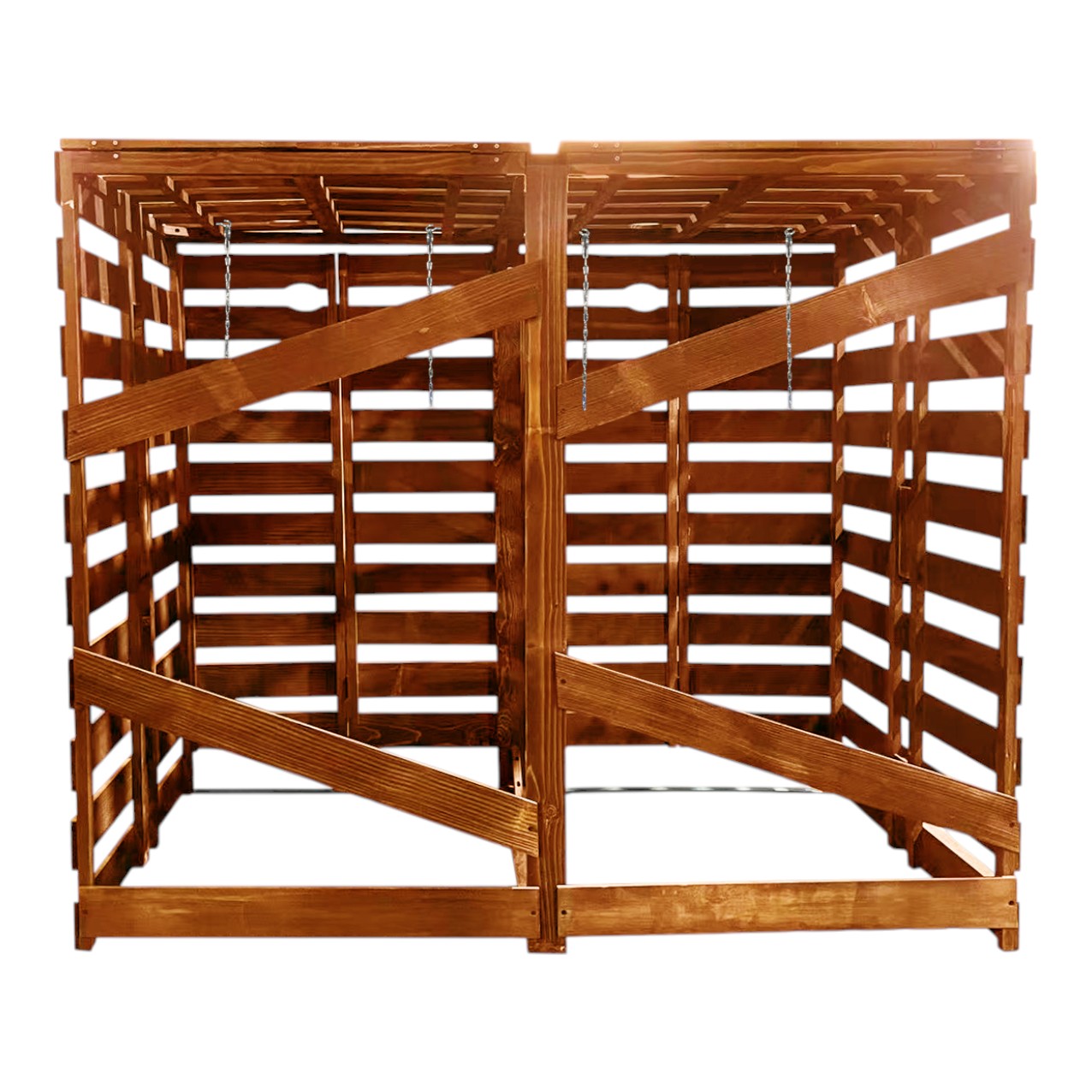 Lendo Online Container ombouw dubbel 143x80x118cm vurenhout bruin
