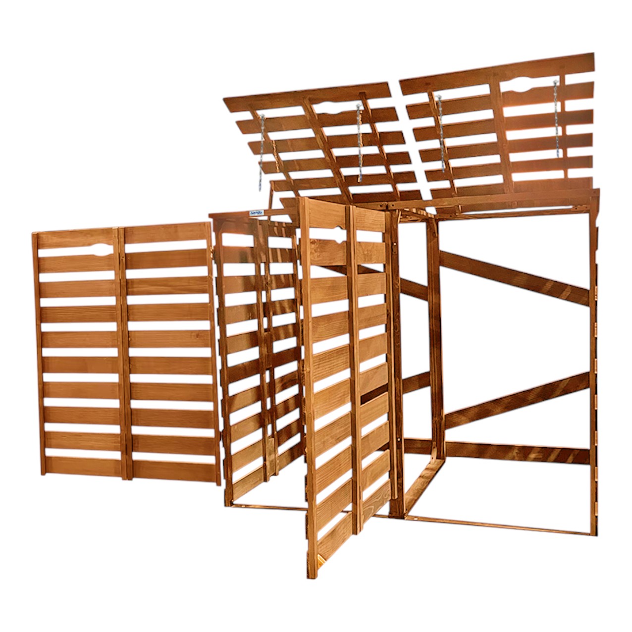 Lendo Online Container ombouw dubbel 143x80x118cm vurenhout bruin