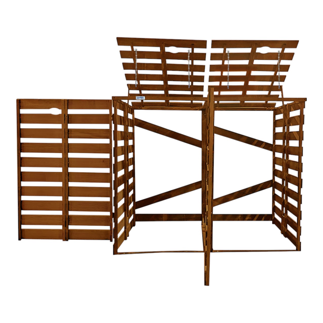 Lendo Online Container ombouw dubbel 143x80x118cm vurenhout bruin