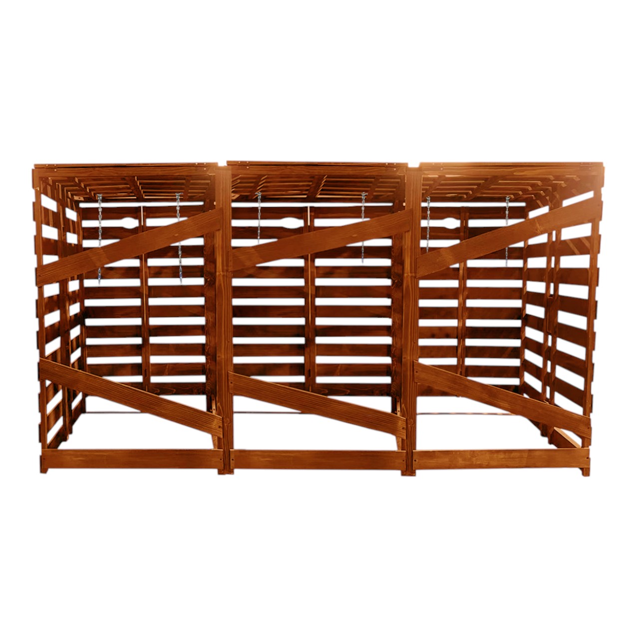 Lendo Online Container ombouw drievoudig 215x80x118cm vurenhout bruin
