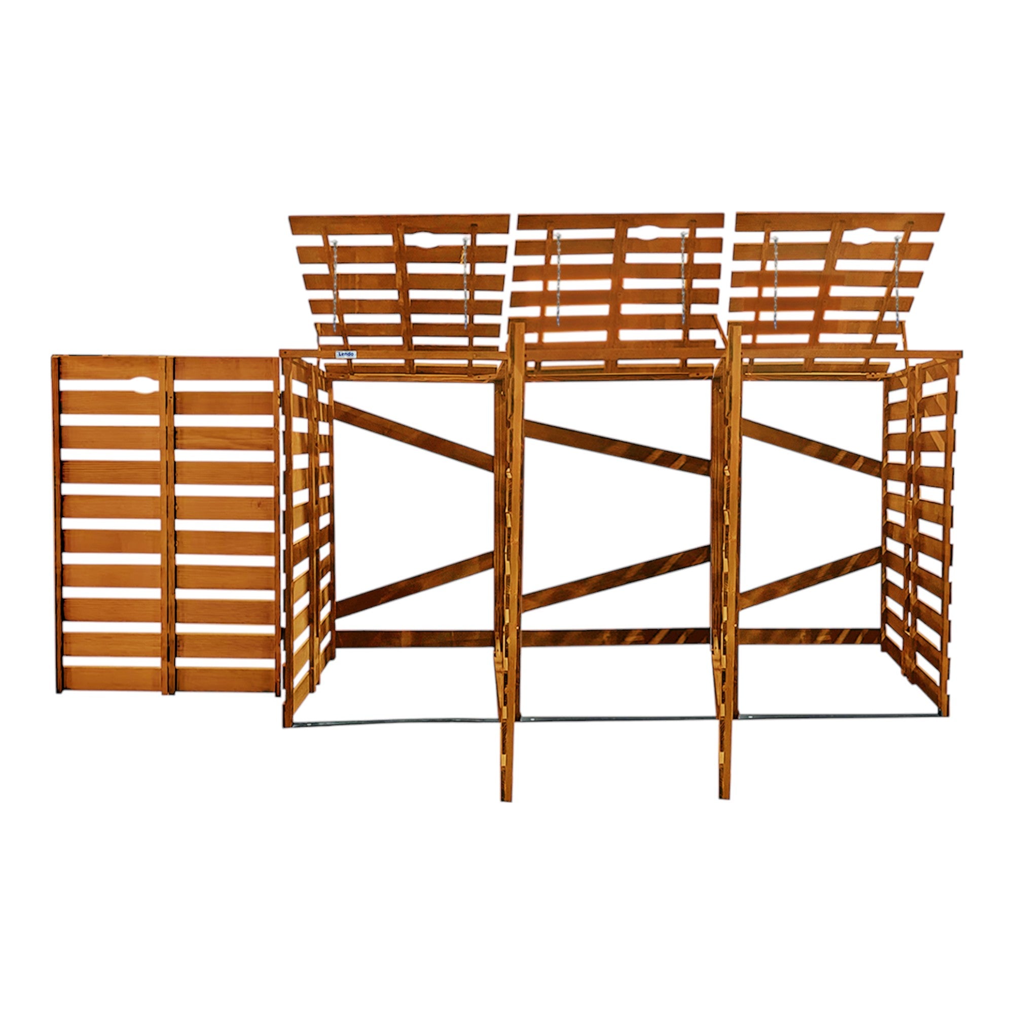 Lendo Online Container ombouw drievoudig 215x80x118cm vurenhout bruin