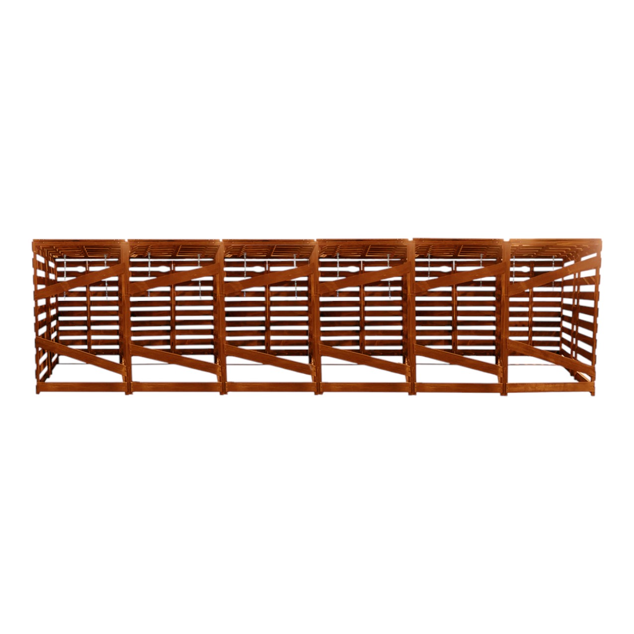 Lendo Online Container ombouw zesvoudig 431x80x118cm vurenhout bruin
