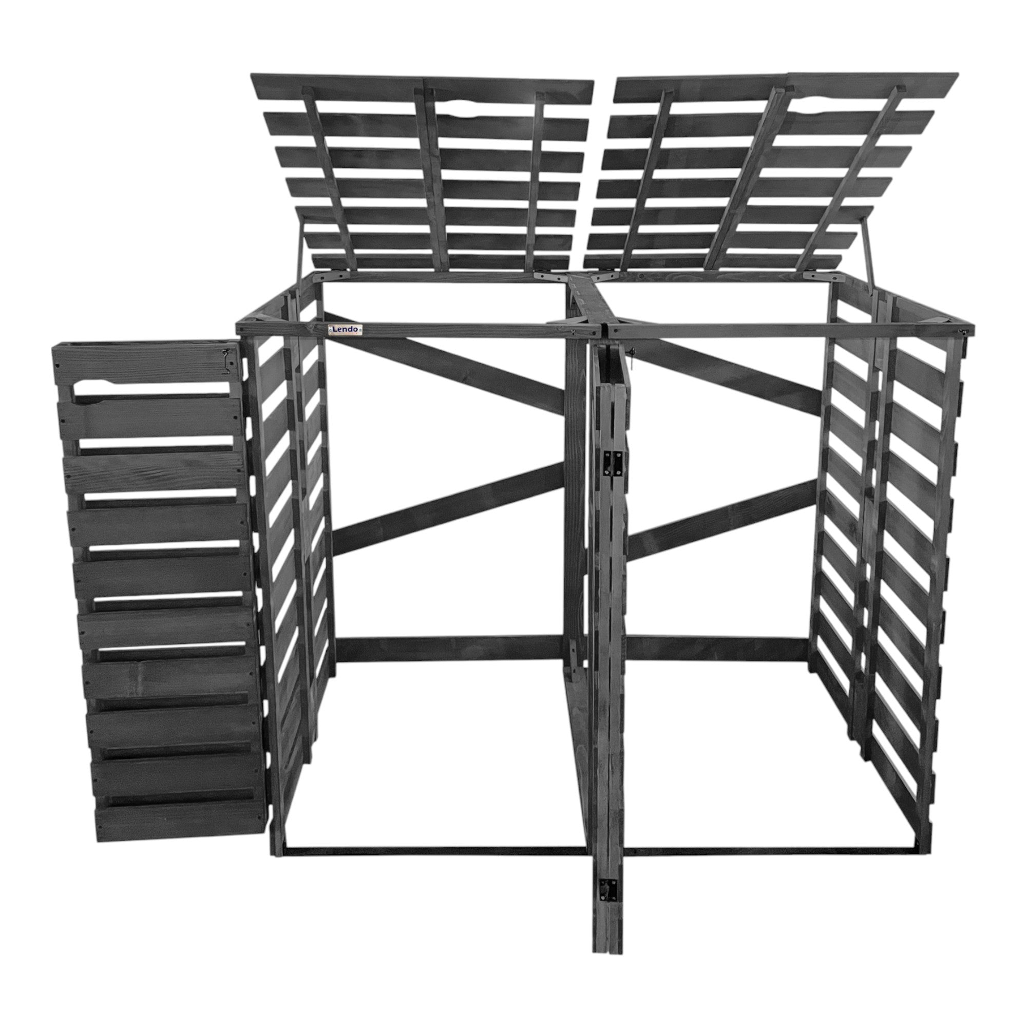 Lendo Online Container ombouw dubbel 143x80x118cm vurenhout grijs