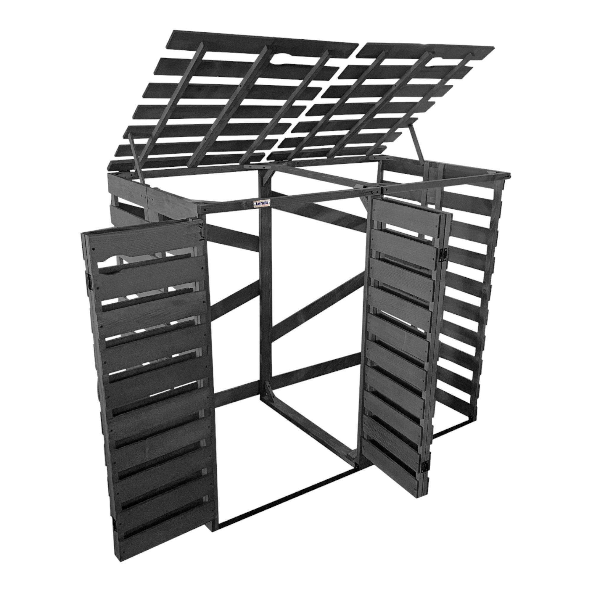 Lendo Online Container ombouw dubbel 143x80x118cm vurenhout grijs