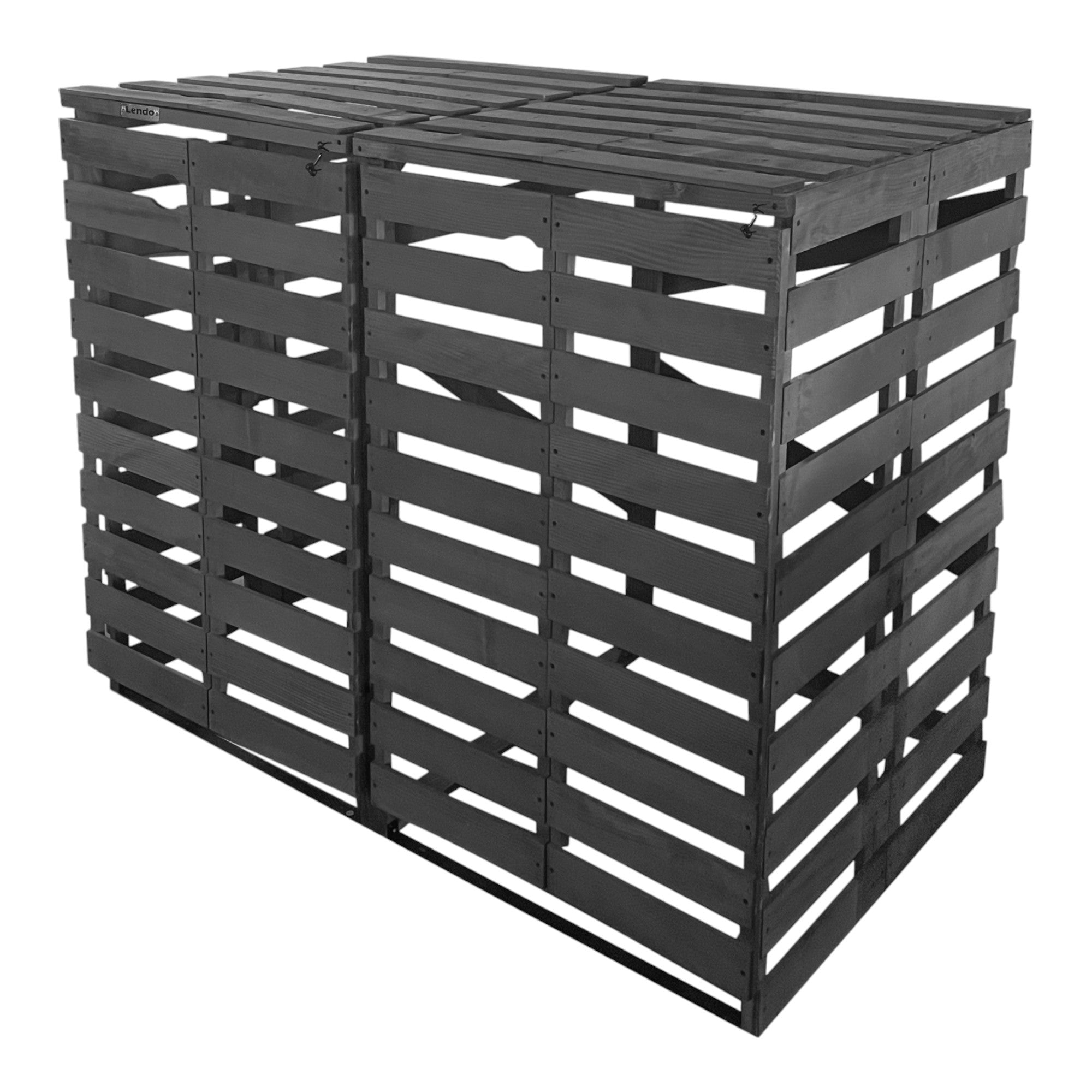 Lendo Online Container ombouw dubbel 143x80x118cm vurenhout grijs