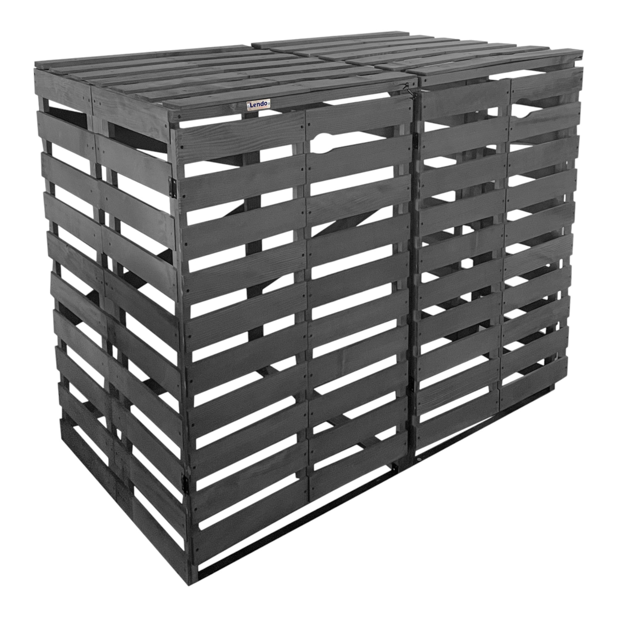 Lendo Online Container ombouw dubbel 143x80x118cm vurenhout grijs