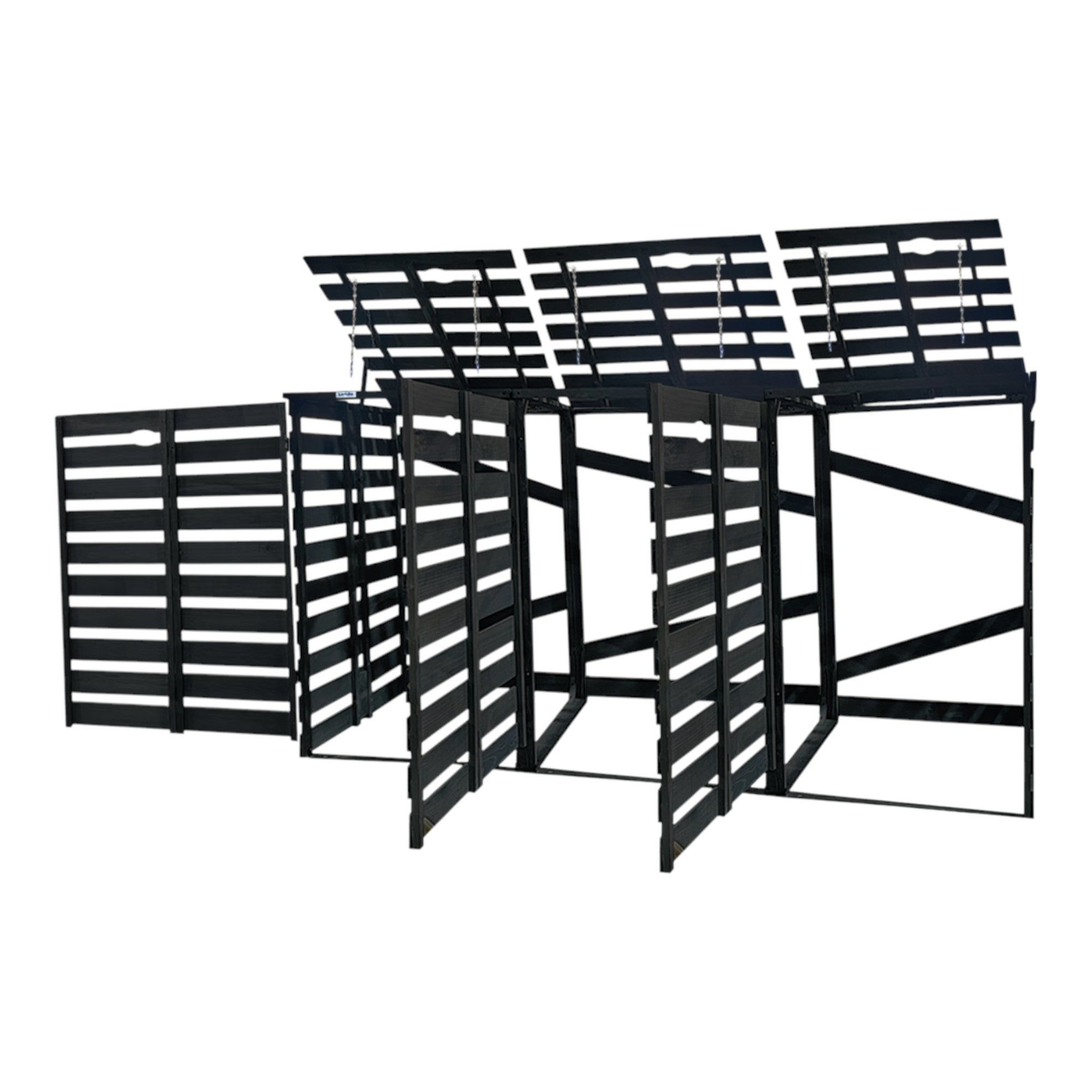 Lendo Online Container ombouw drievoudig 215x80x118cm vurenhout grijs