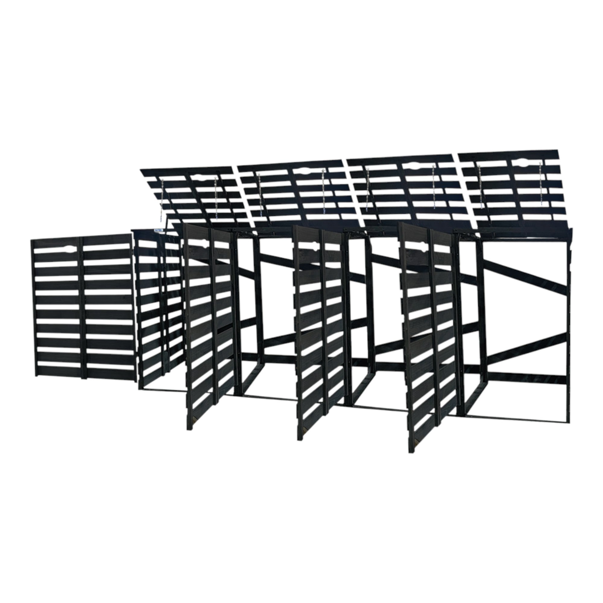 Lendo Online Container ombouw viervoudig 287x80x118cm vurenhout grijs