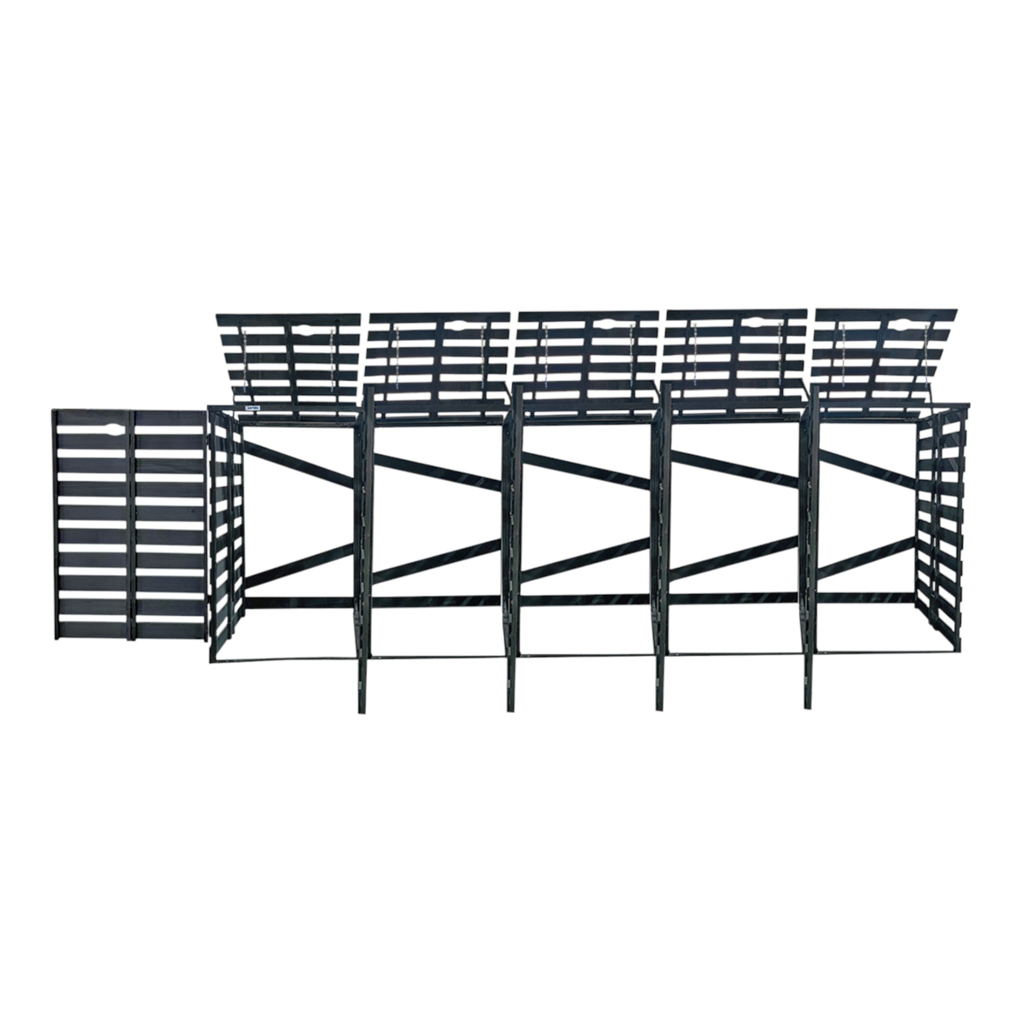 Lendo Online Container ombouw vijfvoudig 359x80x118cm vurenhout grijs