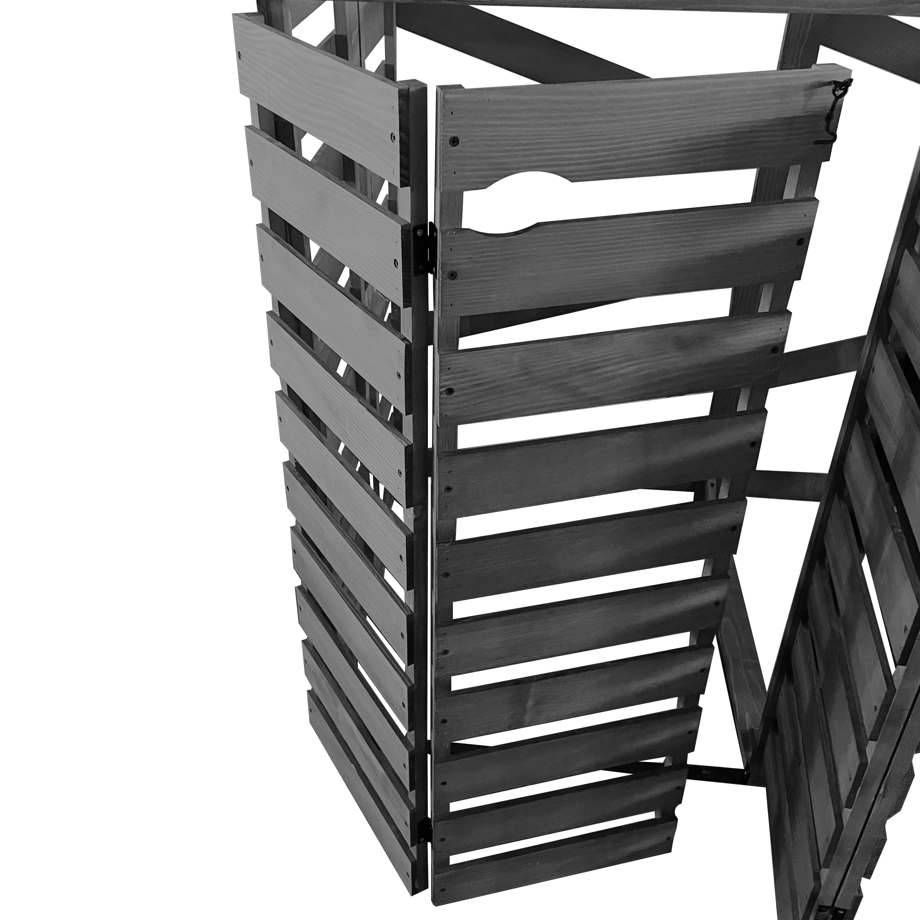 Lendo Online Container ombouw vijfvoudig 359x80x118cm vurenhout grijs