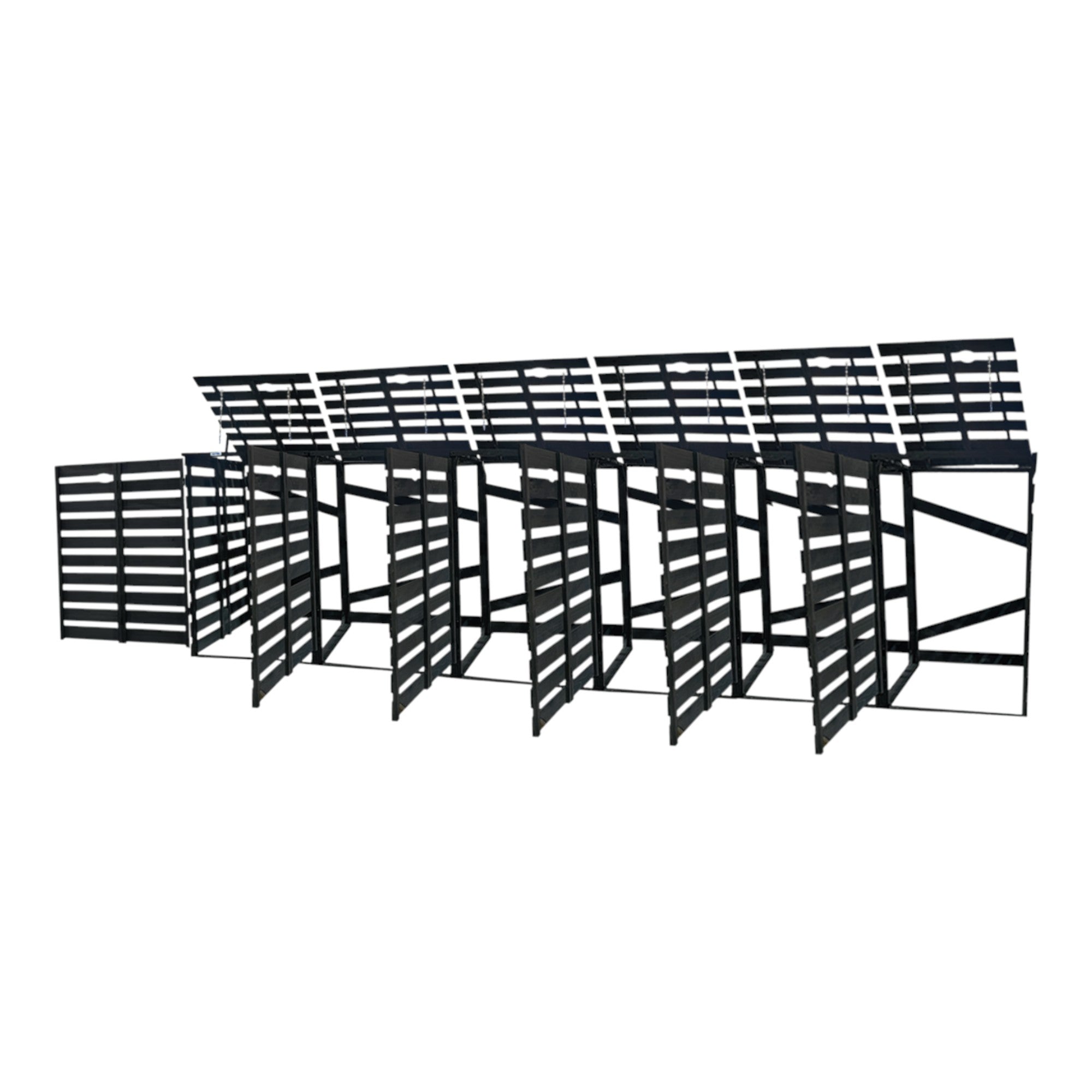 Lendo Online Container ombouw zesvoudig 431x80x118cm vurenhout grijs