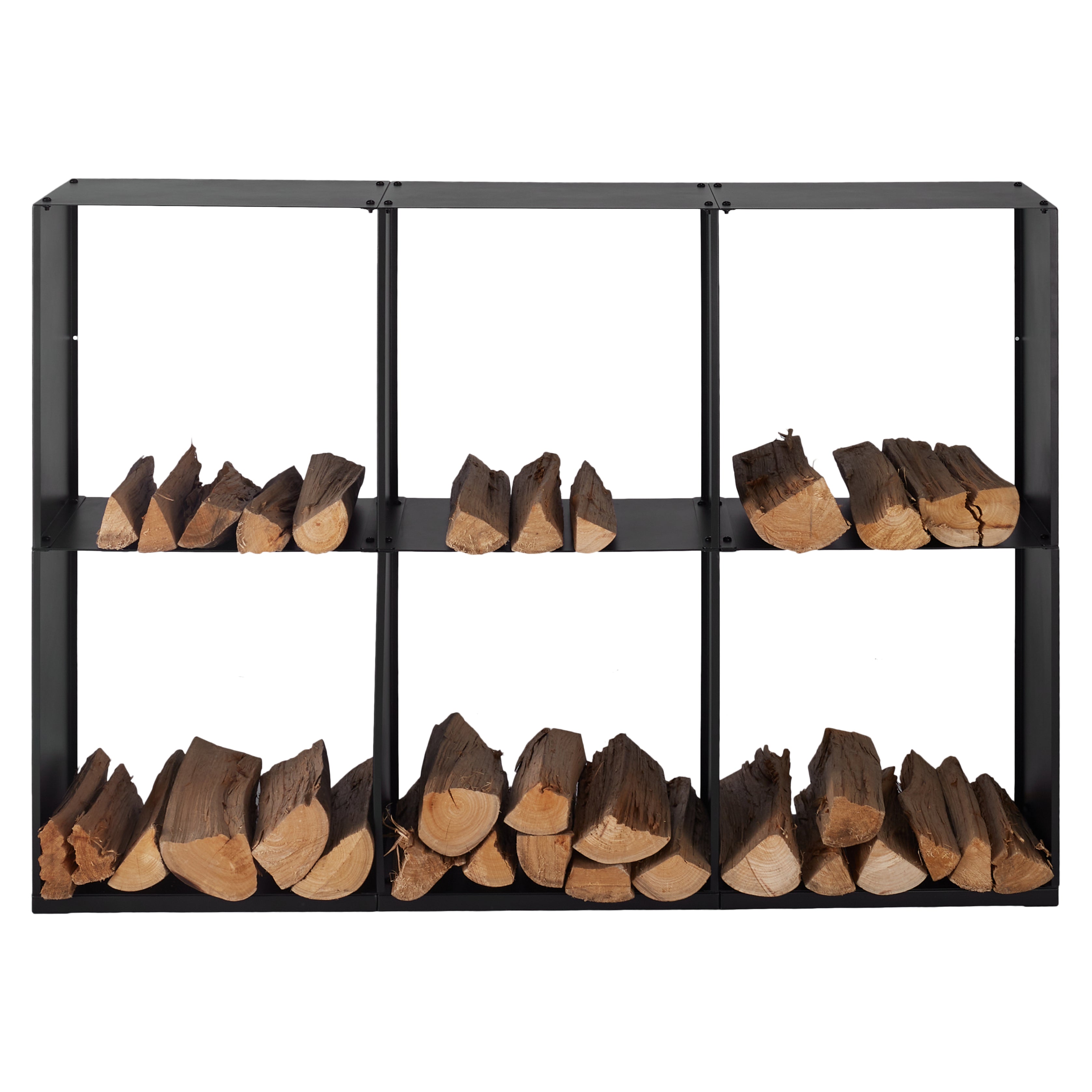 Lendo Online Brandhoutrek 80x28x120cm draagtas zwart staal