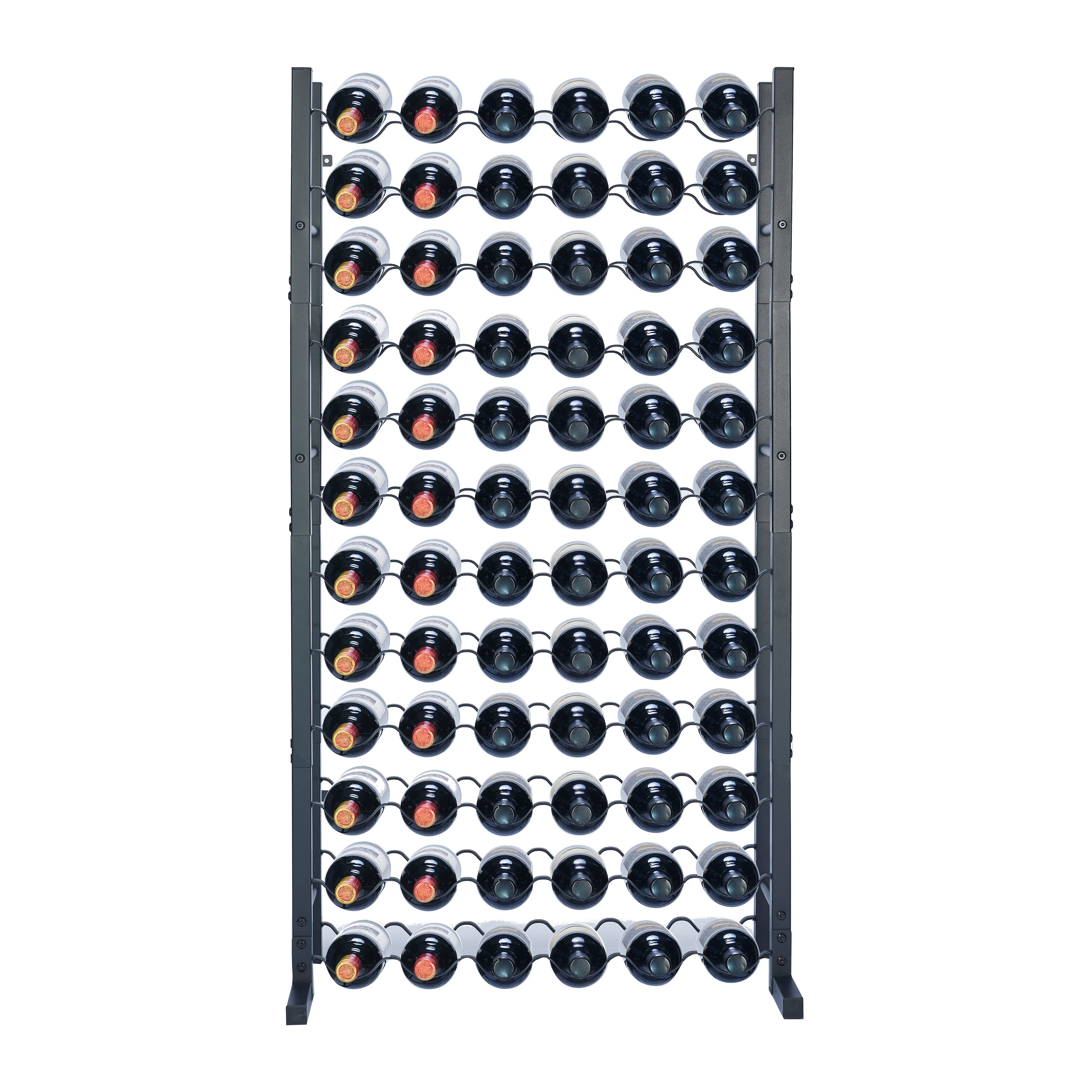 Lendo Online Wijnrek met kurkentrekker 72 flessen 65x20x120cm zwart