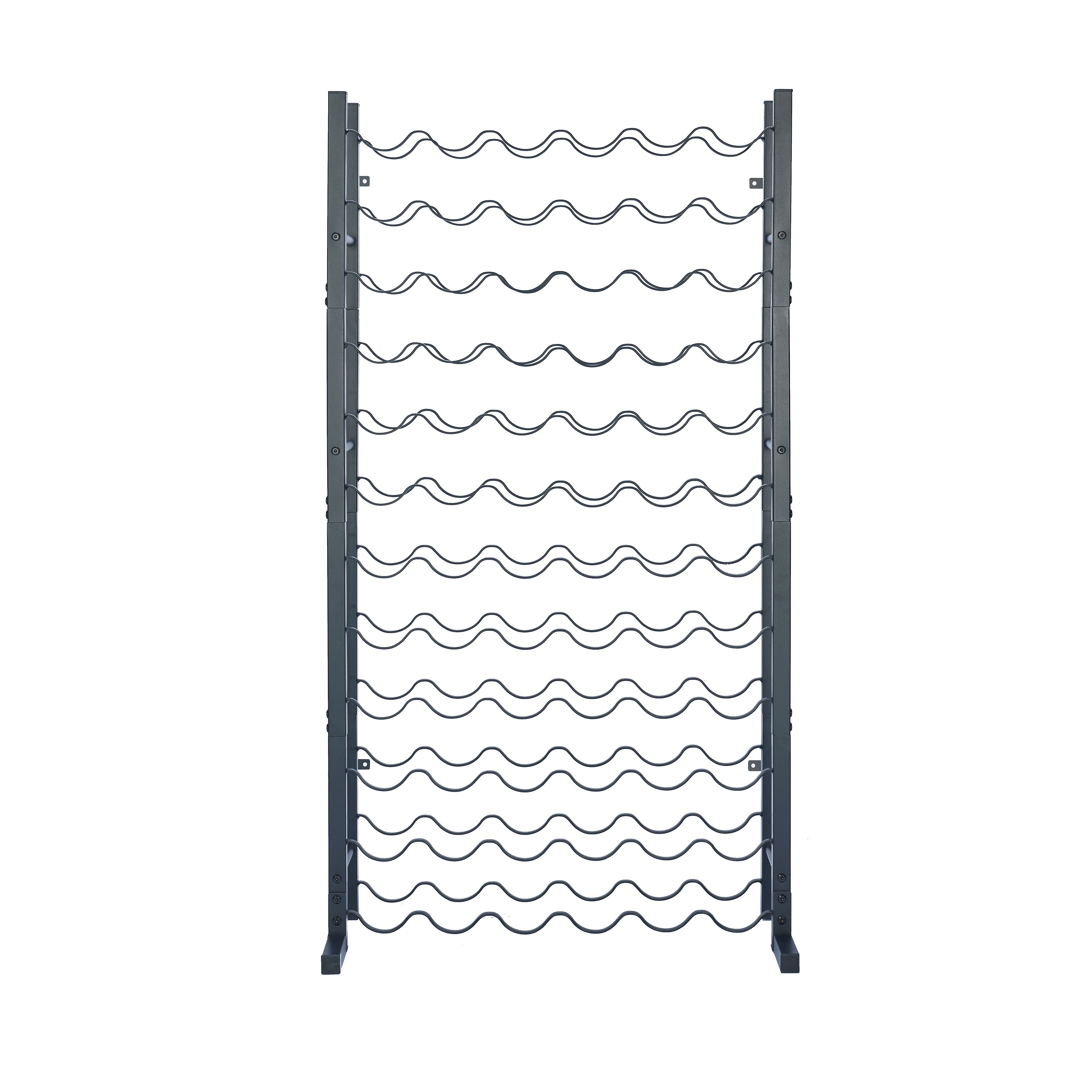 Lendo Online Wijnrek met kurkentrekker 72 flessen 65x20x120cm zwart