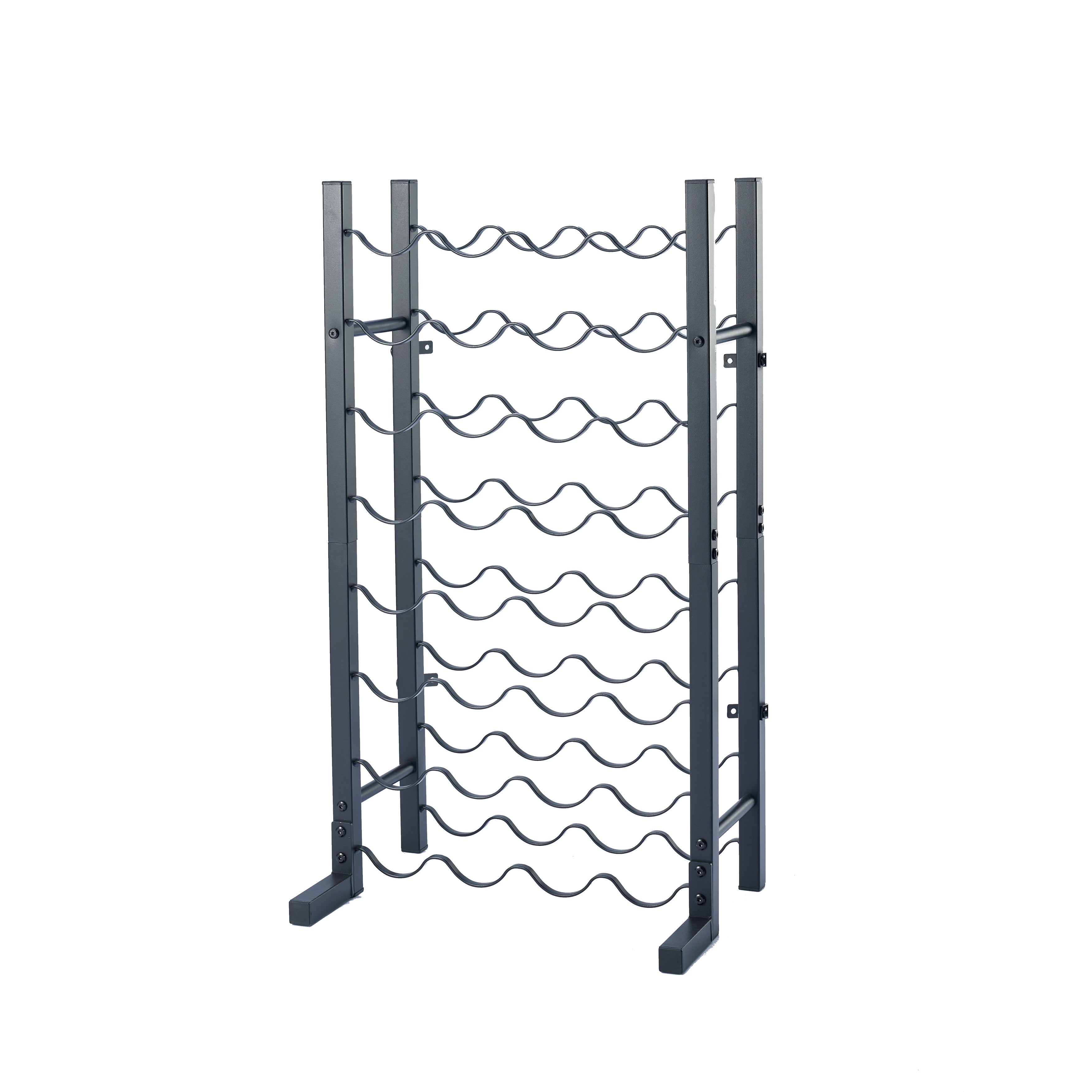 Lendo Online Wijnrek met kurkentrekker 32 flessen 45x20x80cm zwart
