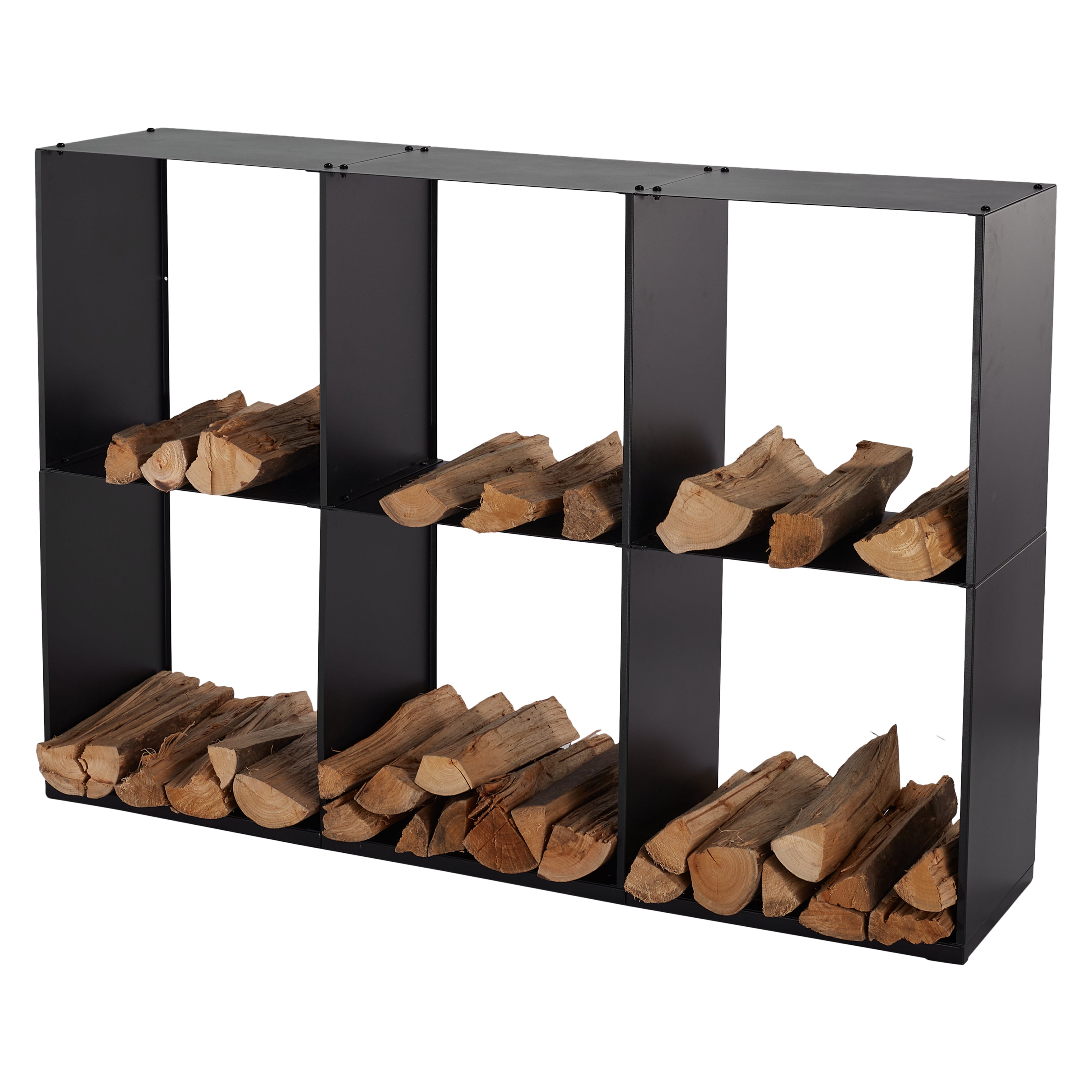 Lendo Online Brandhoutrek 80x28x120cm draagtas zwart staal