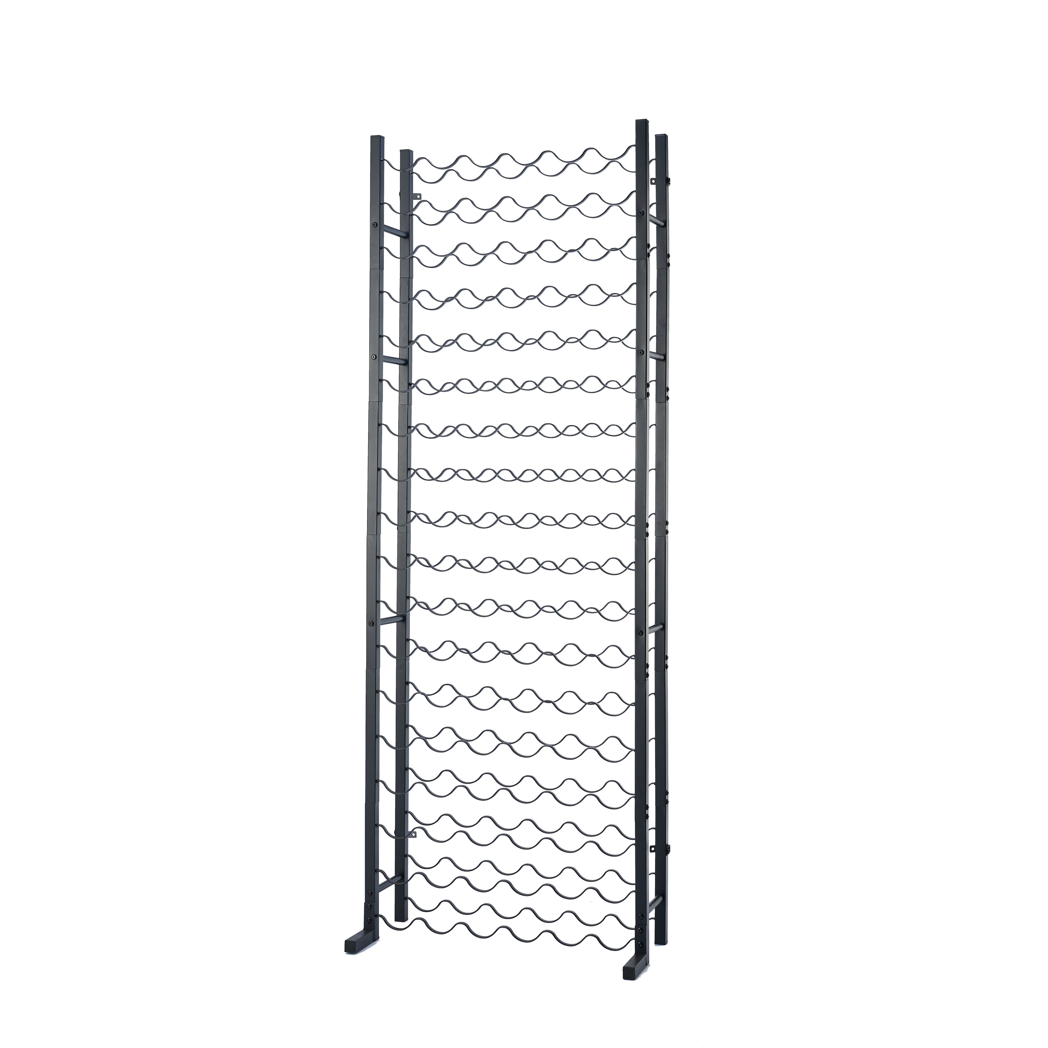 Lendo Online Wijnrek met kurkentrekker 108 flessen 65x20x180cm zwart