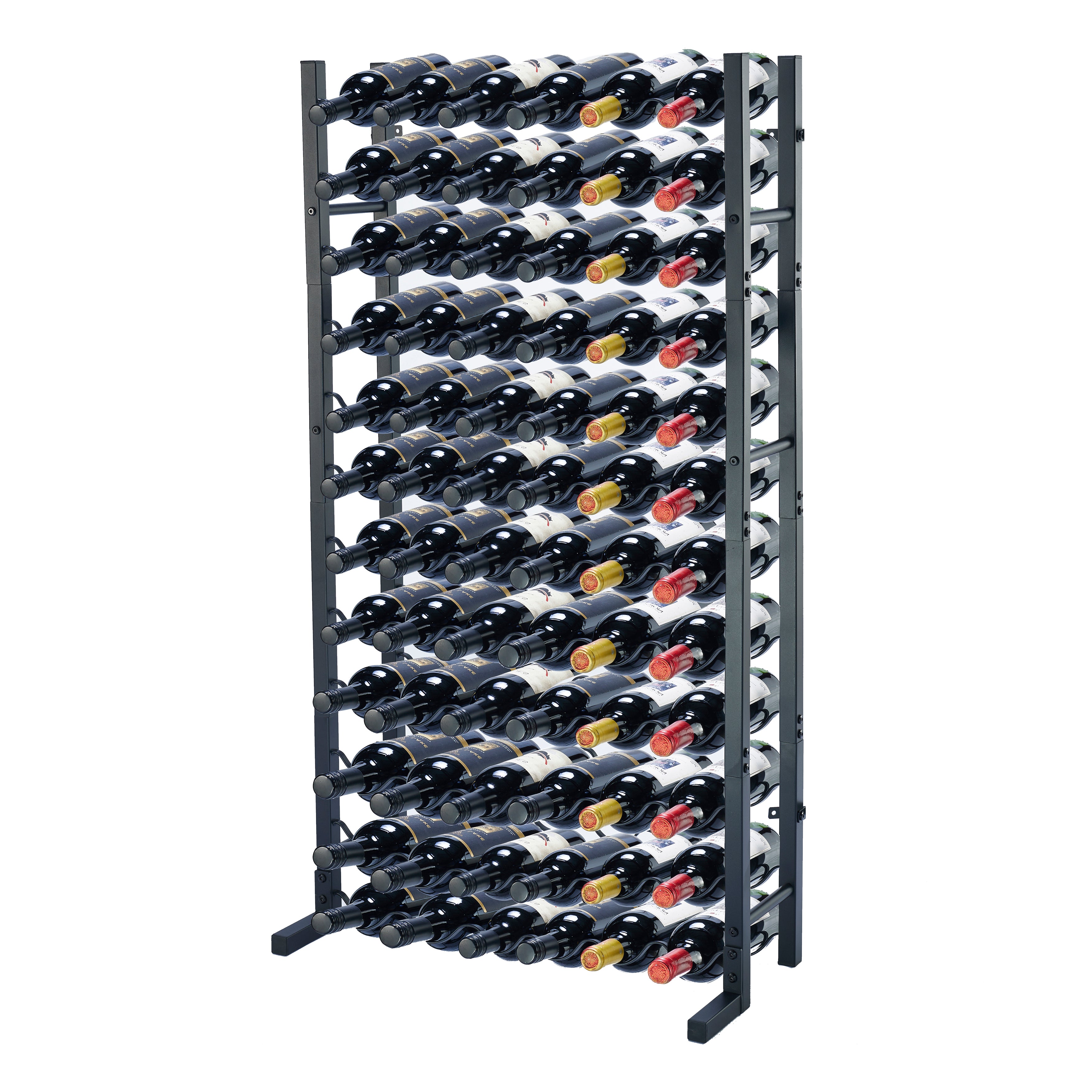 Lendo Online Wijnrek met kurkentrekker 72 flessen 65x20x120cm zwart