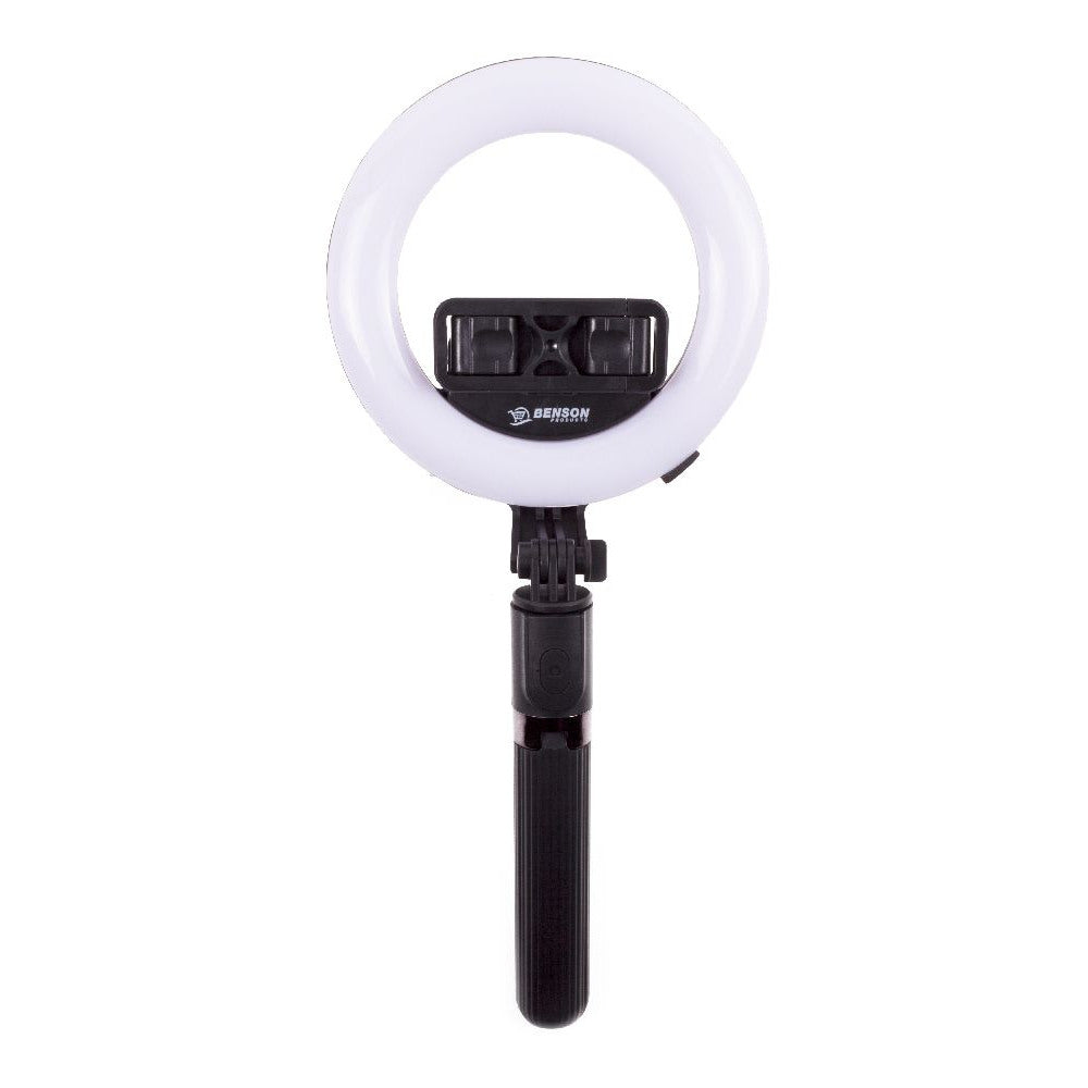 Benson Selfie Stick met Statief - LED Ringlamp - Driepoot - Zwart