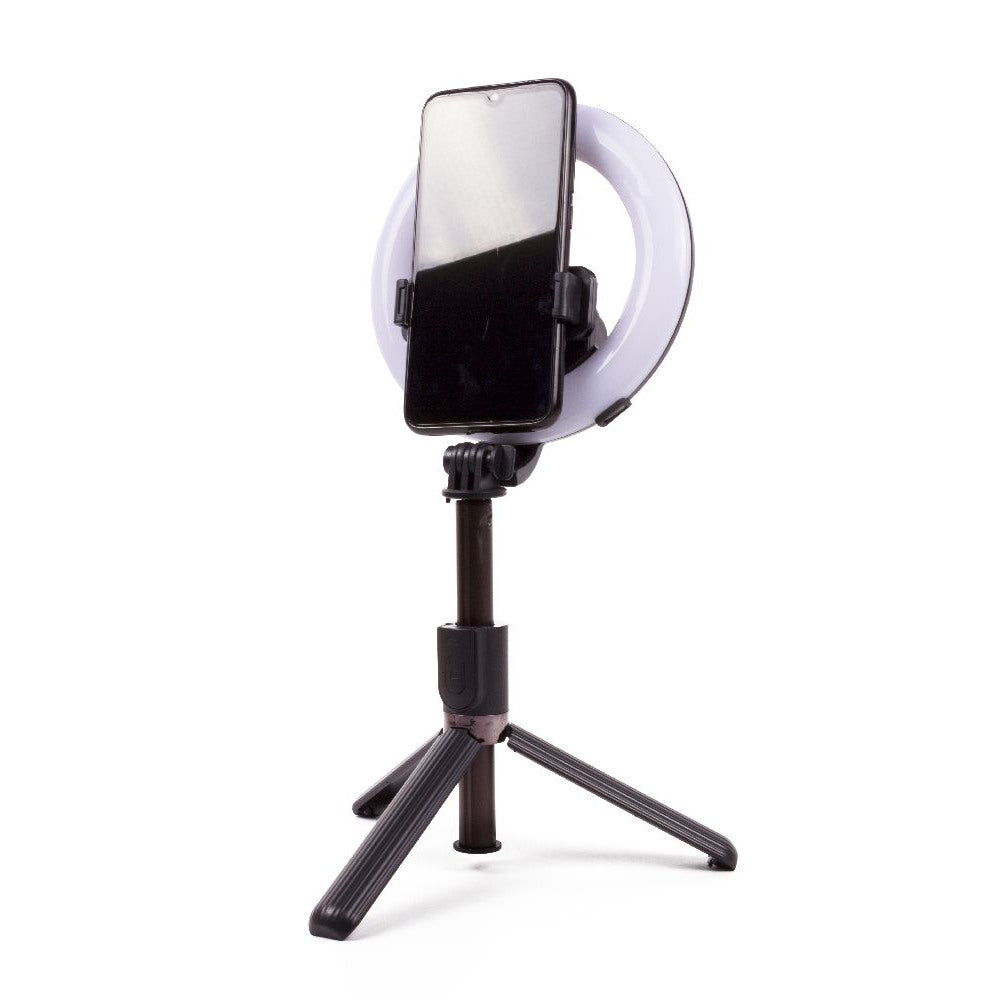 Benson Selfie Stick met Statief - LED Ringlamp - Driepoot - Zwart