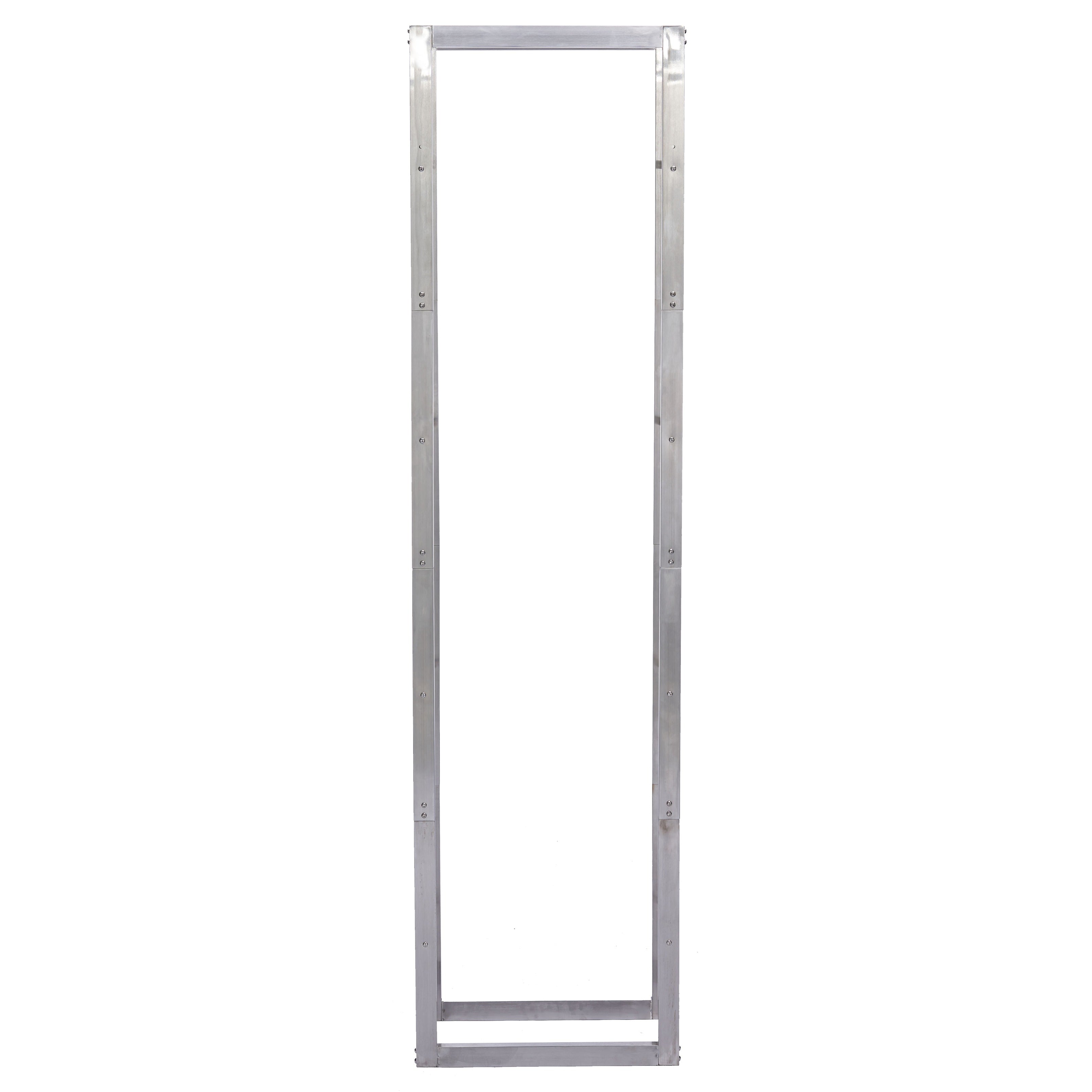 Lendo Online Kaminholzregal 50x25x196cm Tragetasche Silber Edelstahl