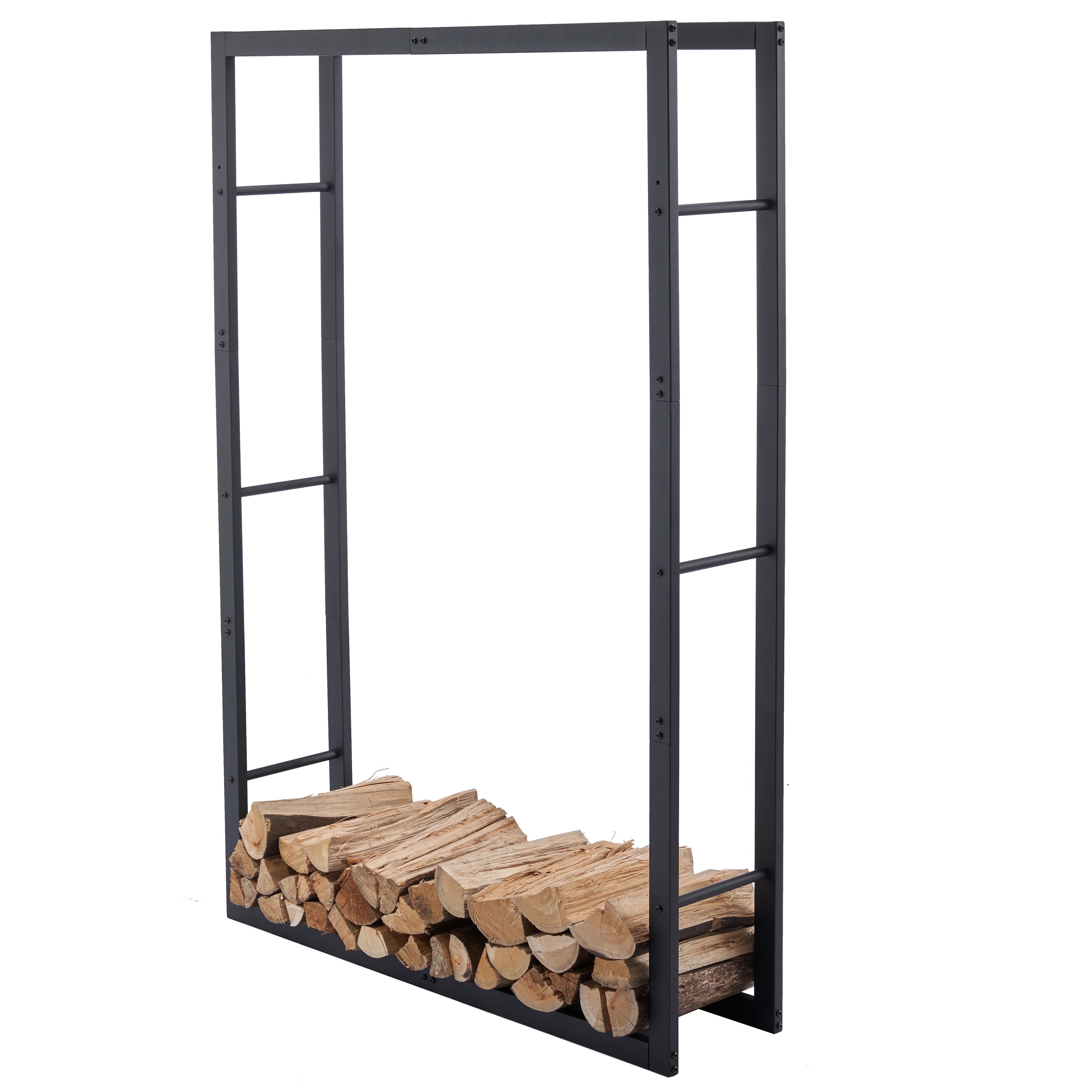 Lendo Online Brandhoutrek 100x25x148cm draagtas zwart staal