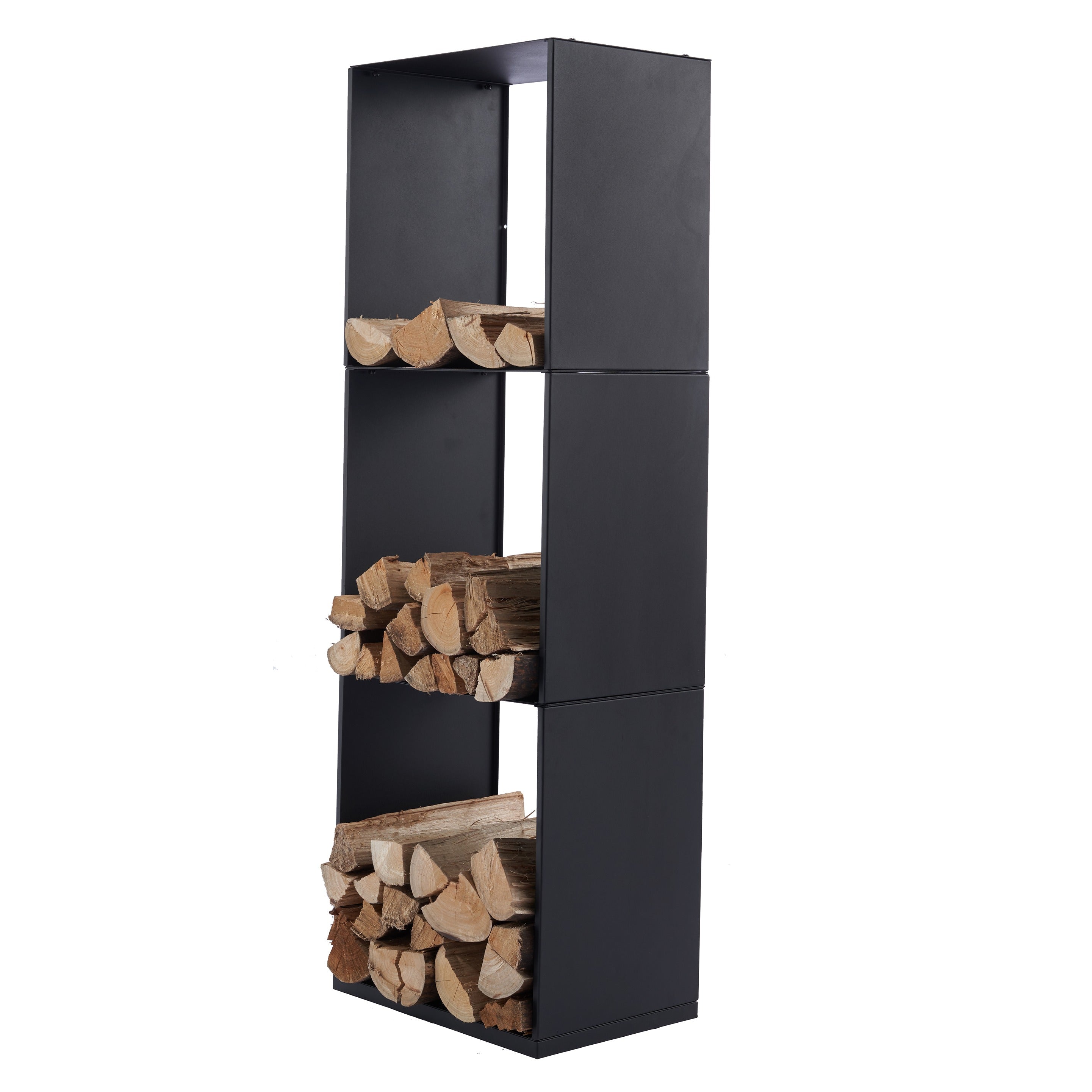 Lendo Online Brandhoutrek 40x28x120cm draagtas zwart staal