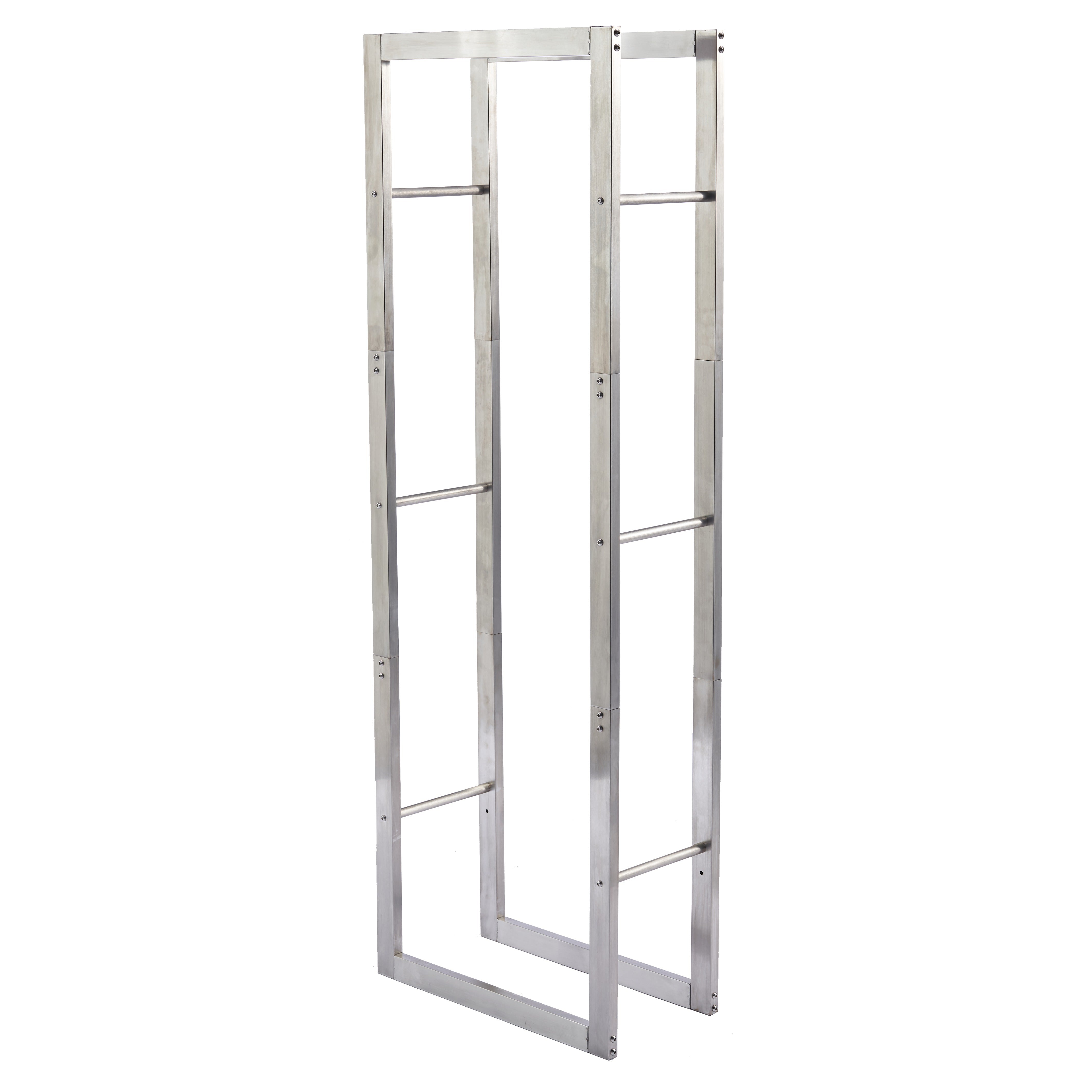 Lendo Online Brandhoutrek 50x25x148cm draagtas zilver RVS