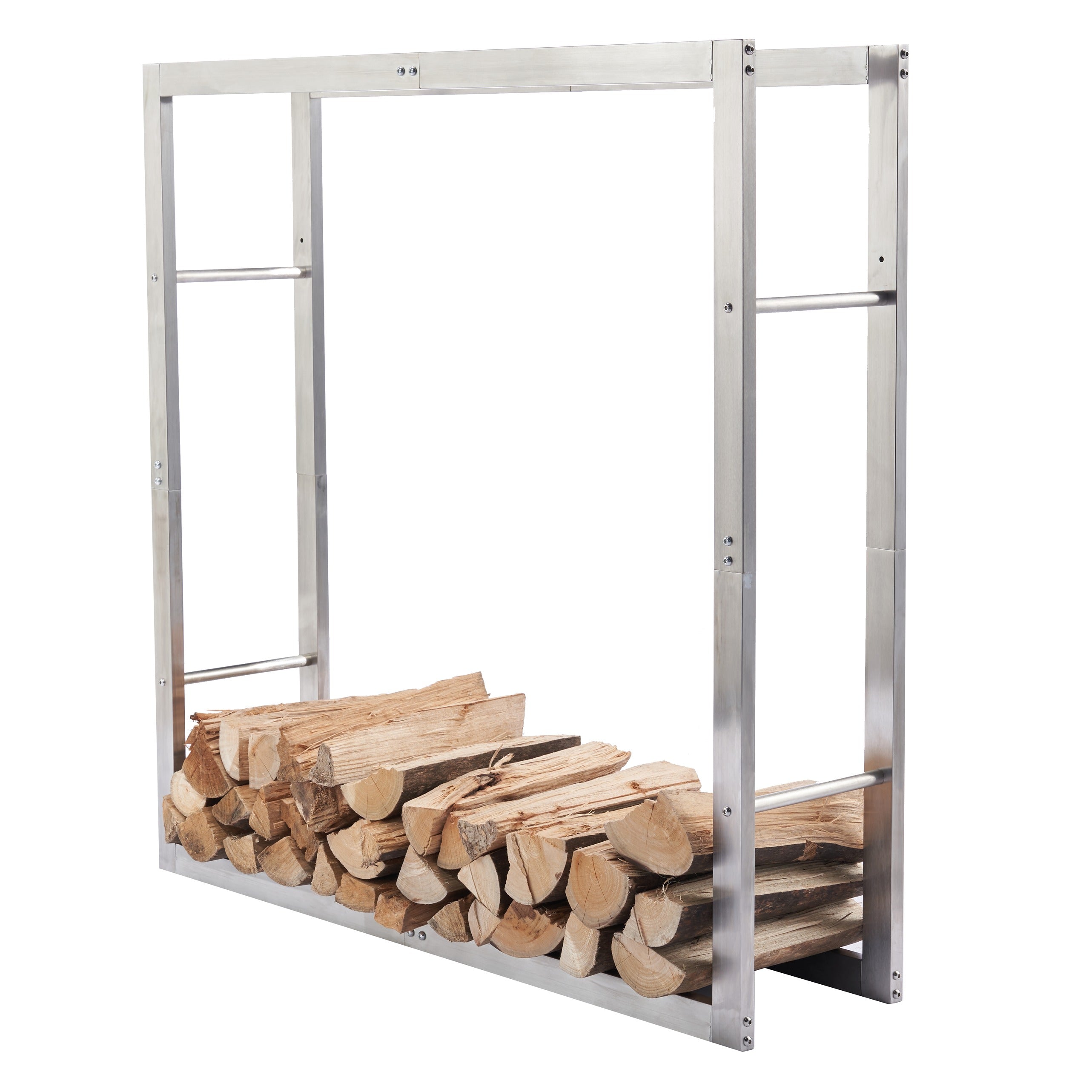 Lendo Online Brandhoutrek 100x25x100cm draagtas zilver RVS