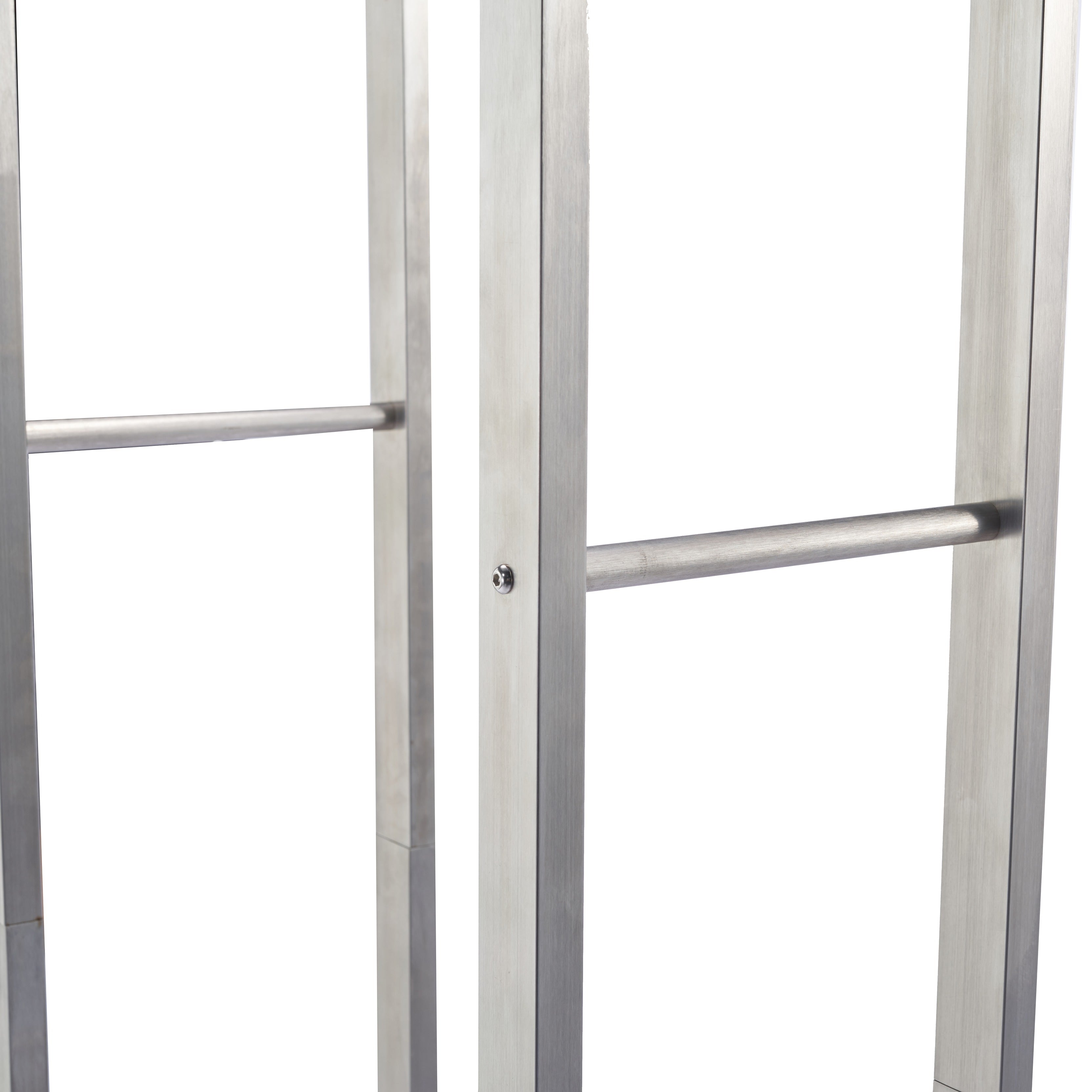 Lendo Online Kaminholzregal 50x25x196cm Tragetasche Silber Edelstahl