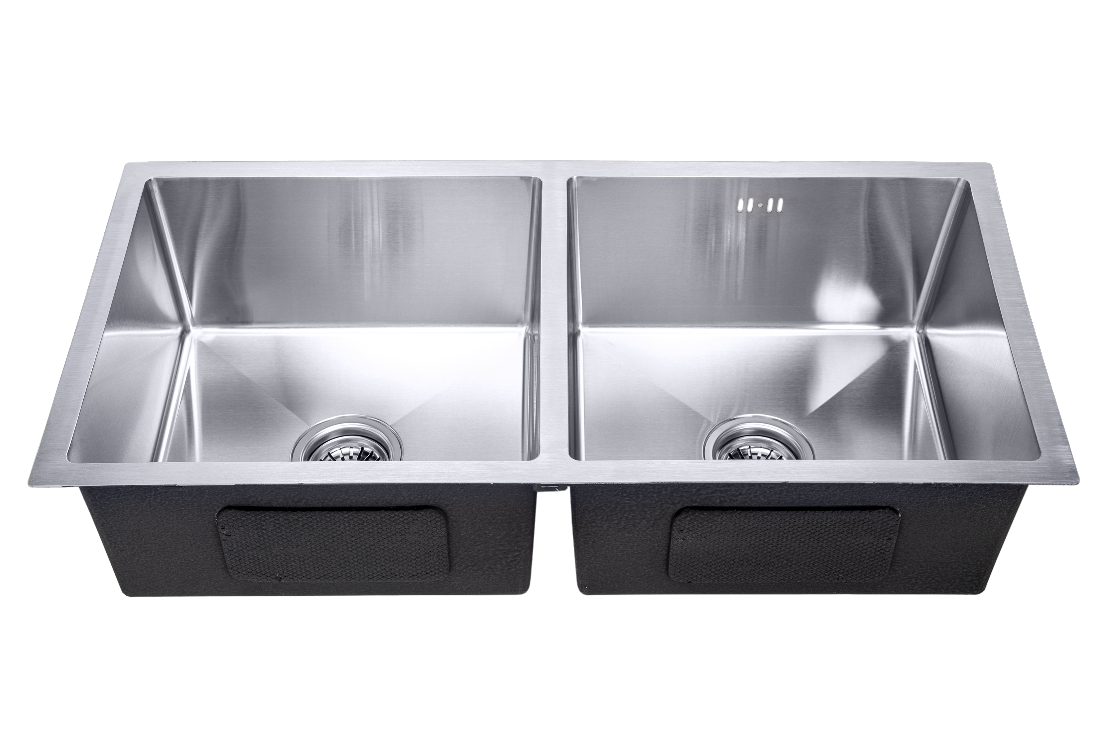 Lendo Online Dubbele Spoelbak met droogrek 87x44x20cm zilver RVS