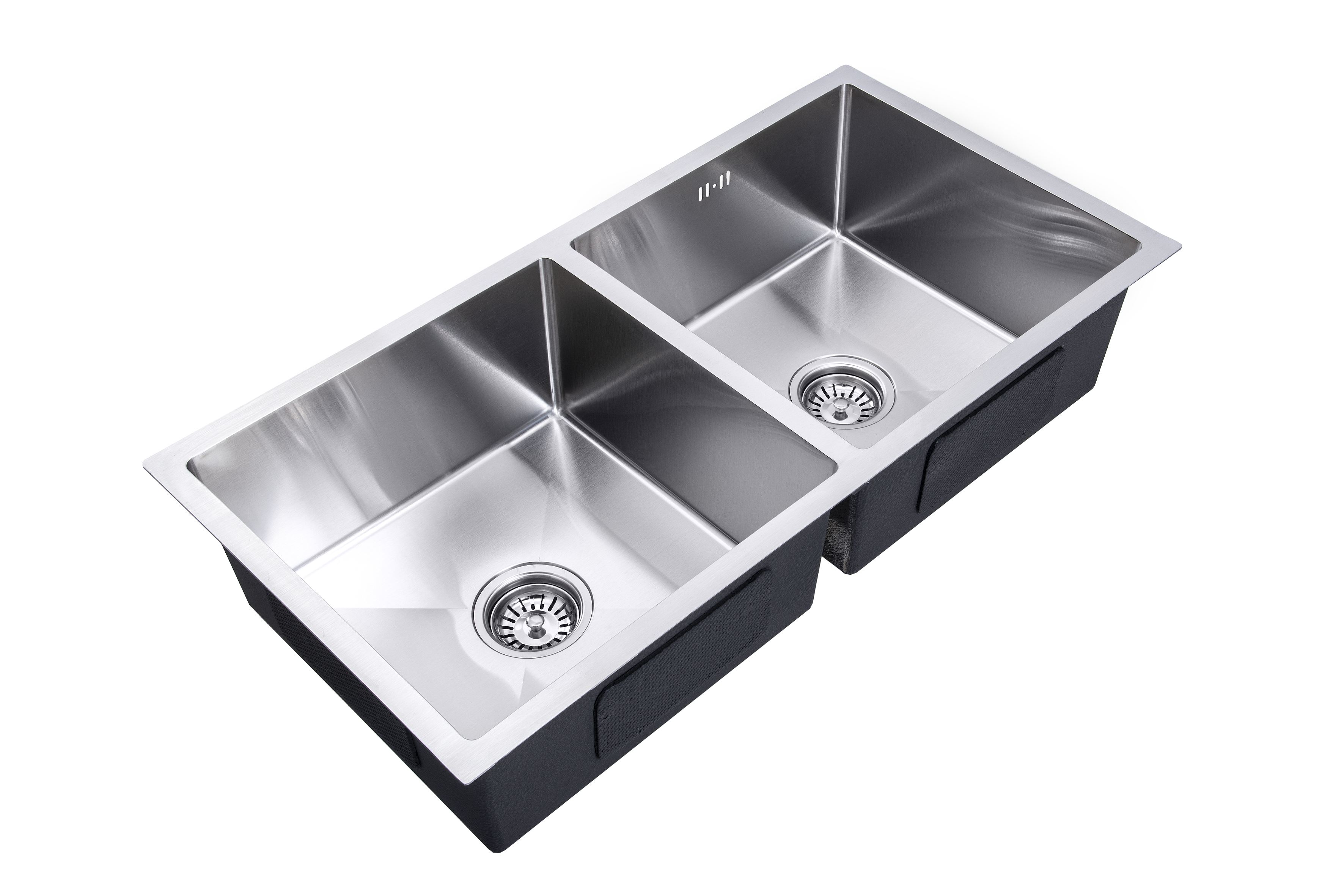 Lendo Online Dubbele Spoelbak met droogrek 87x44x20cm zilver RVS
