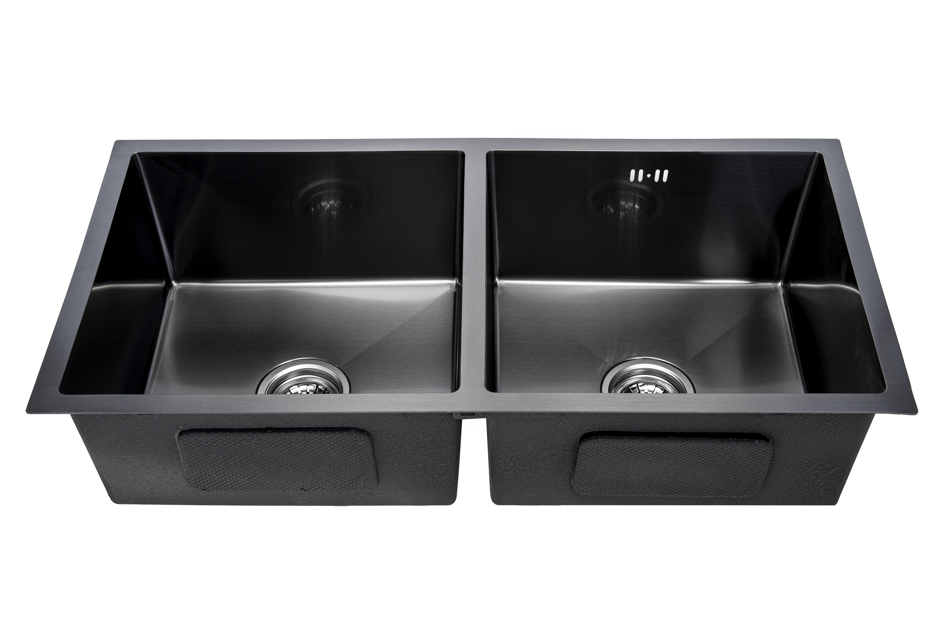 Lendo Online Dubbele Spoelbak voor keuken 87x44x20cm zwart