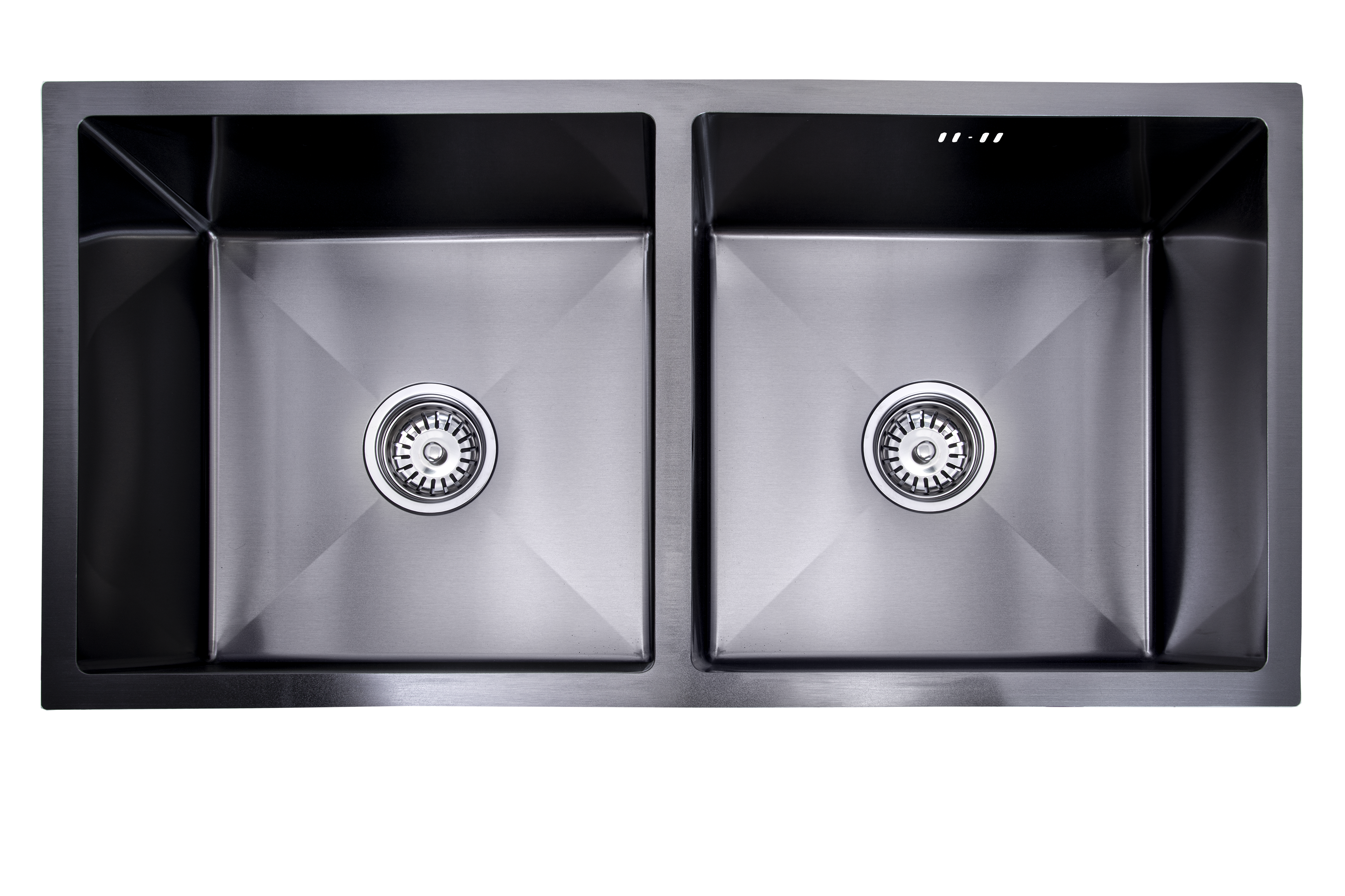 Lendo Online Dubbele Spoelbak voor keuken 87x44x20cm zwart