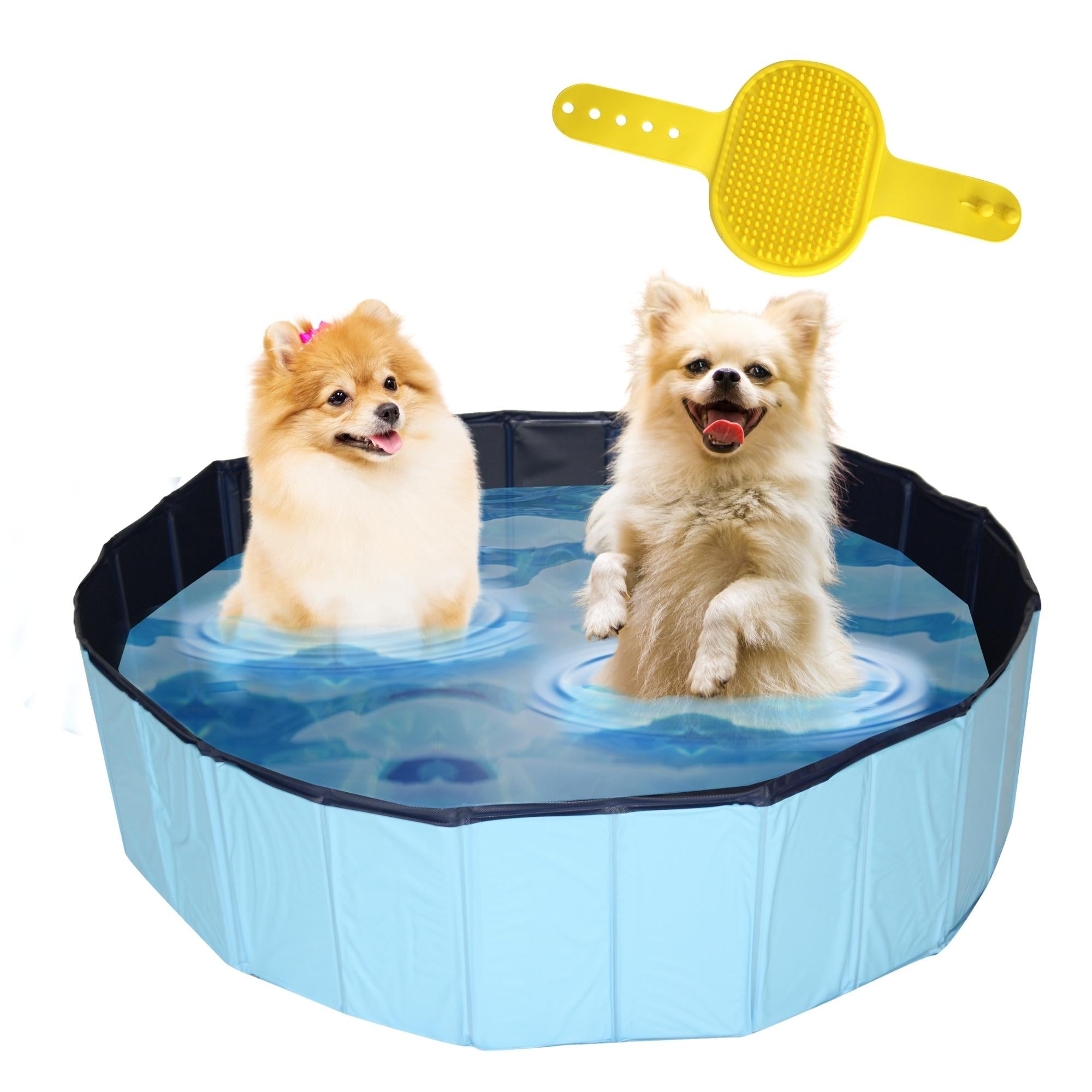 Lendo Online Piscine pour chiens avec brosse Ø120x30cm PVC rouge