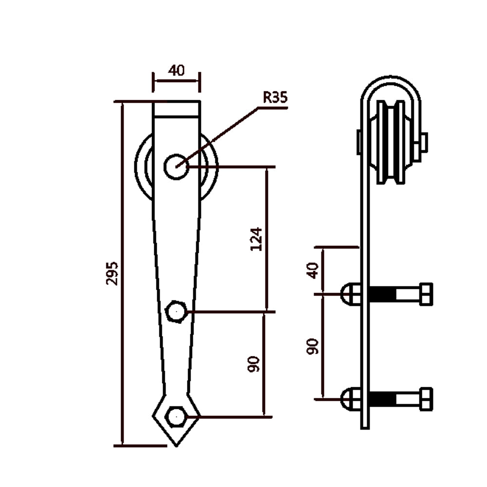 Lendo Online Schuifdeursysteem 200cm pijl zwart staal
