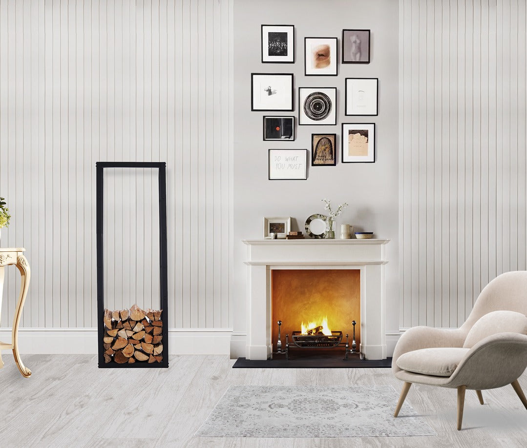Lendo Online Brandhoutrek 50x25x148cm draagtas zwart staal