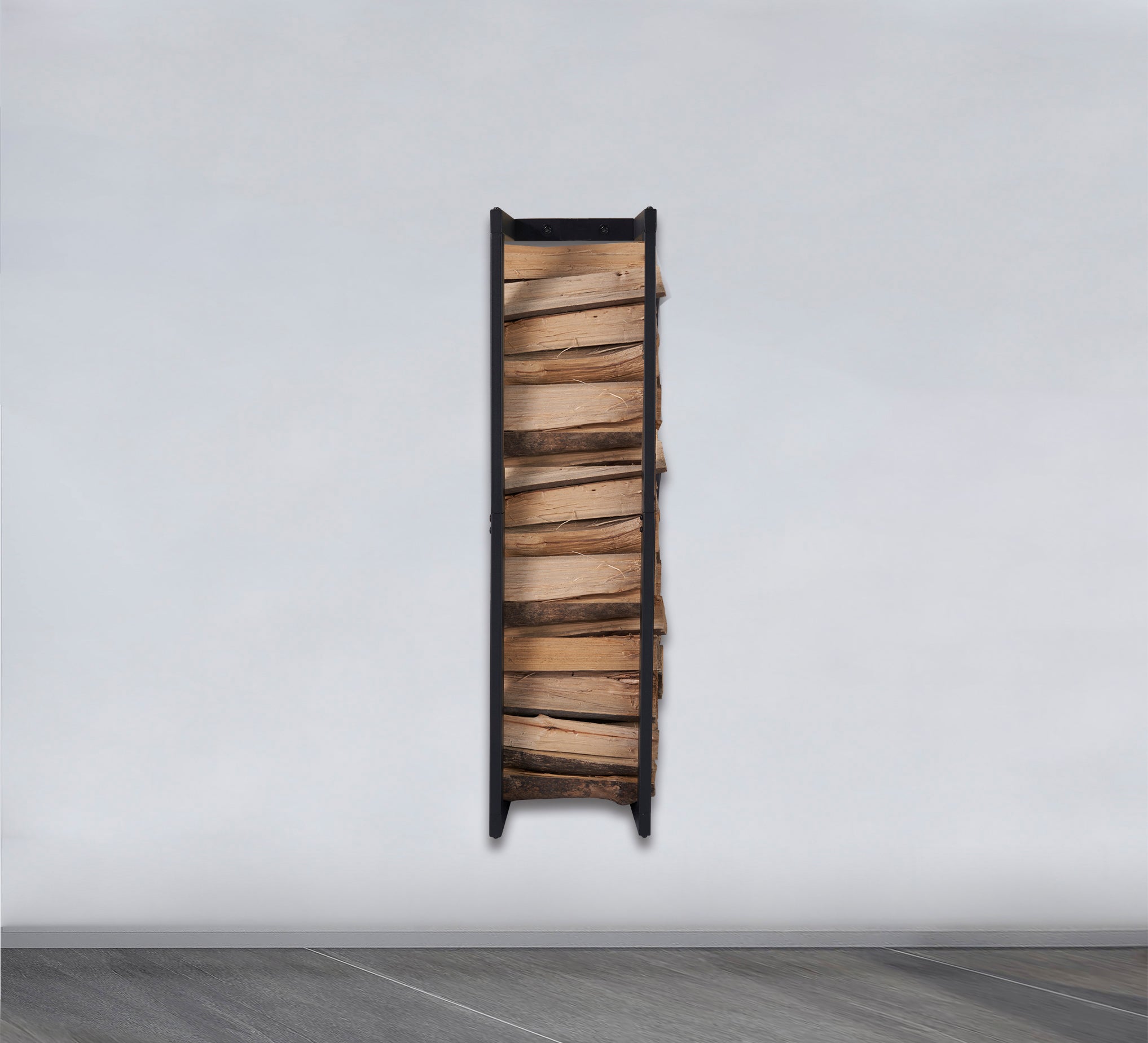 Lendo Online Brandhoutrek wandmodel 25x25x100cm zwart staal