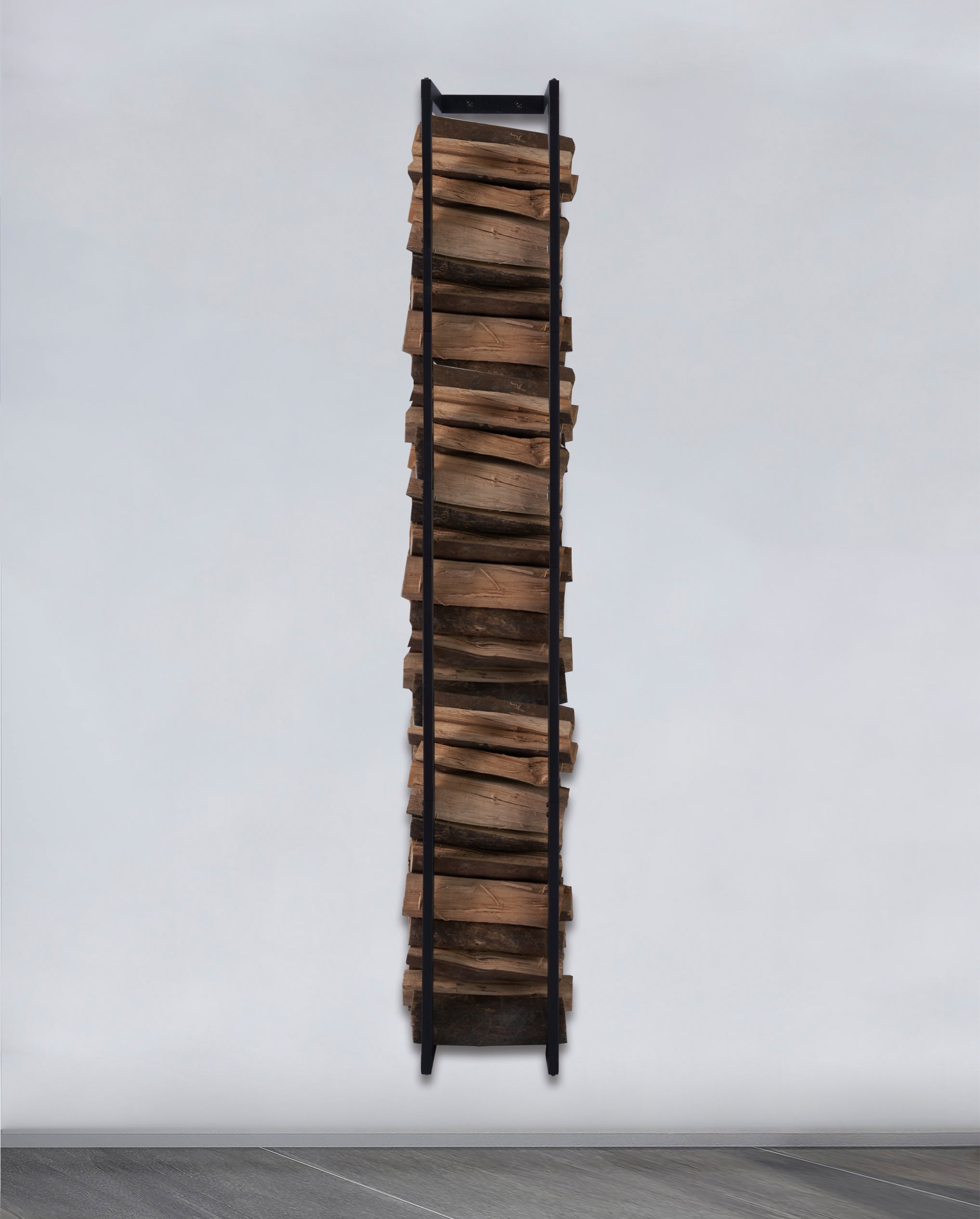Lendo Online Brandhoutrek wandmodel 25x25x196cm zwart staal