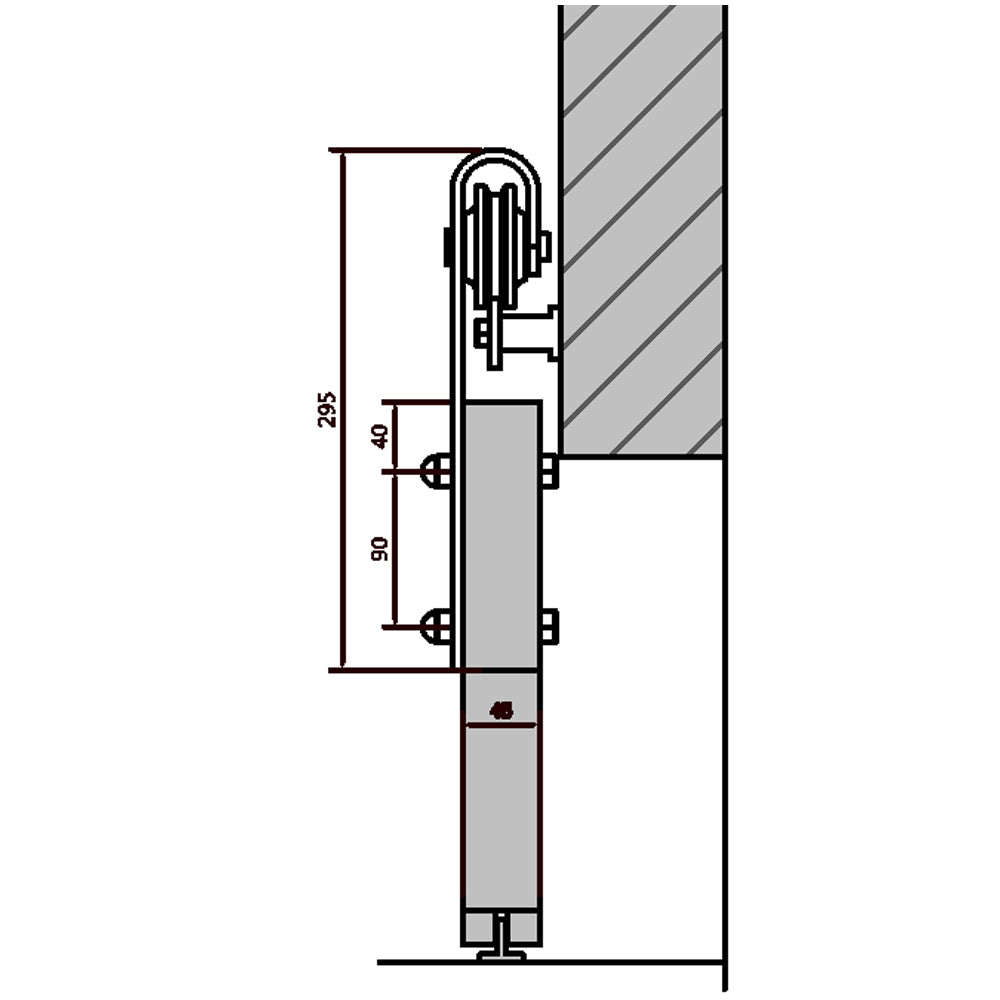 Lendo Online Schuifdeursysteem 200cm pijl zwart staal