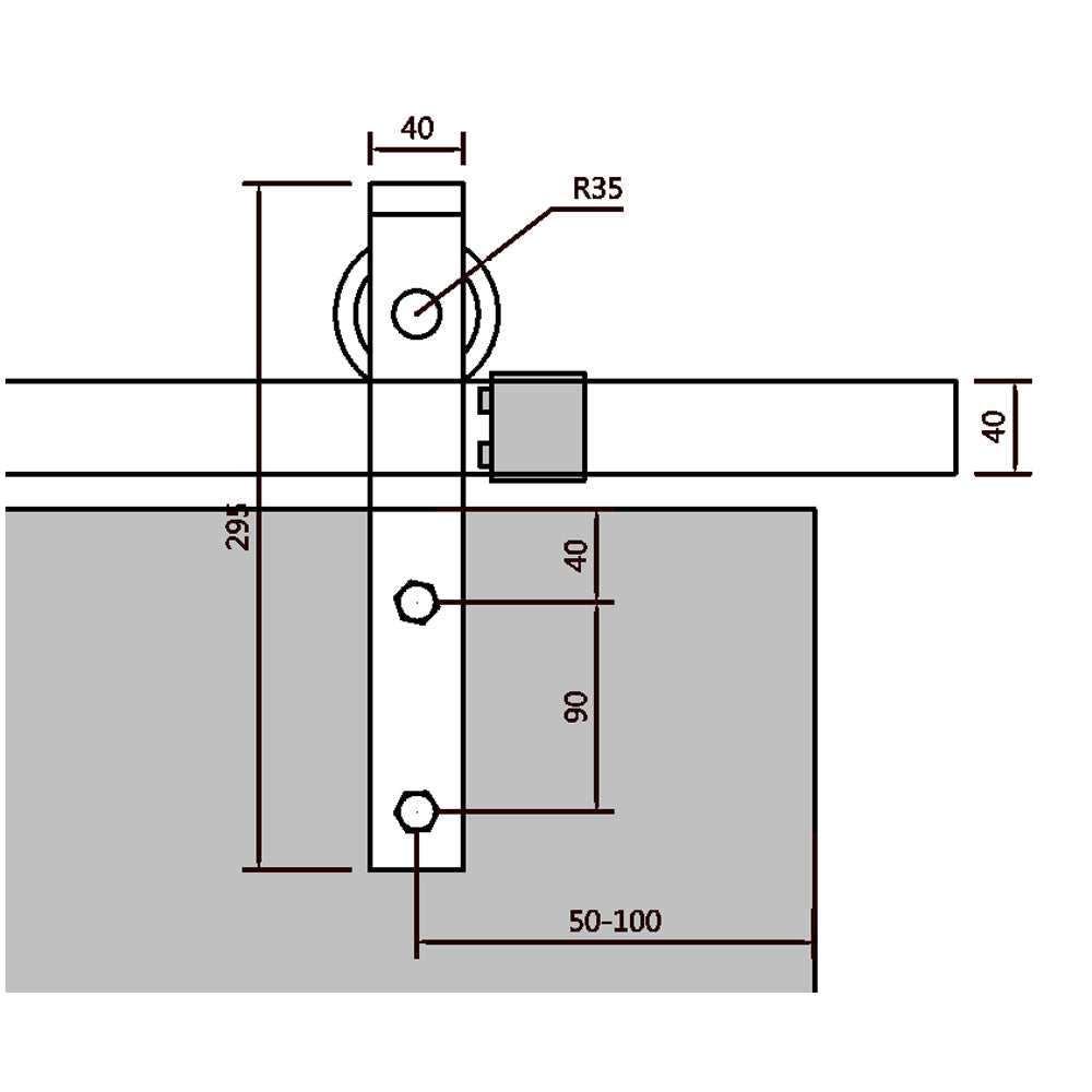 Lendo Online Schuifdeursysteem 400cm recht zwart staal