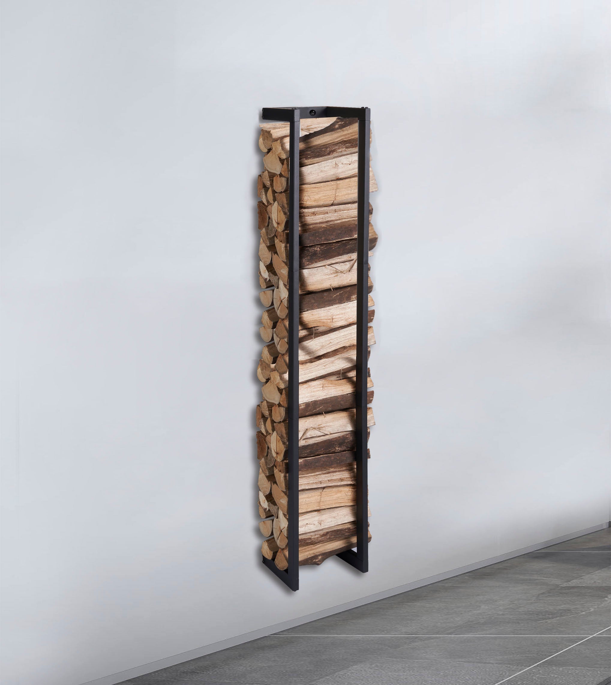Lendo Online Brandhoutrek wandmodel 25x25x148cm zwart staal