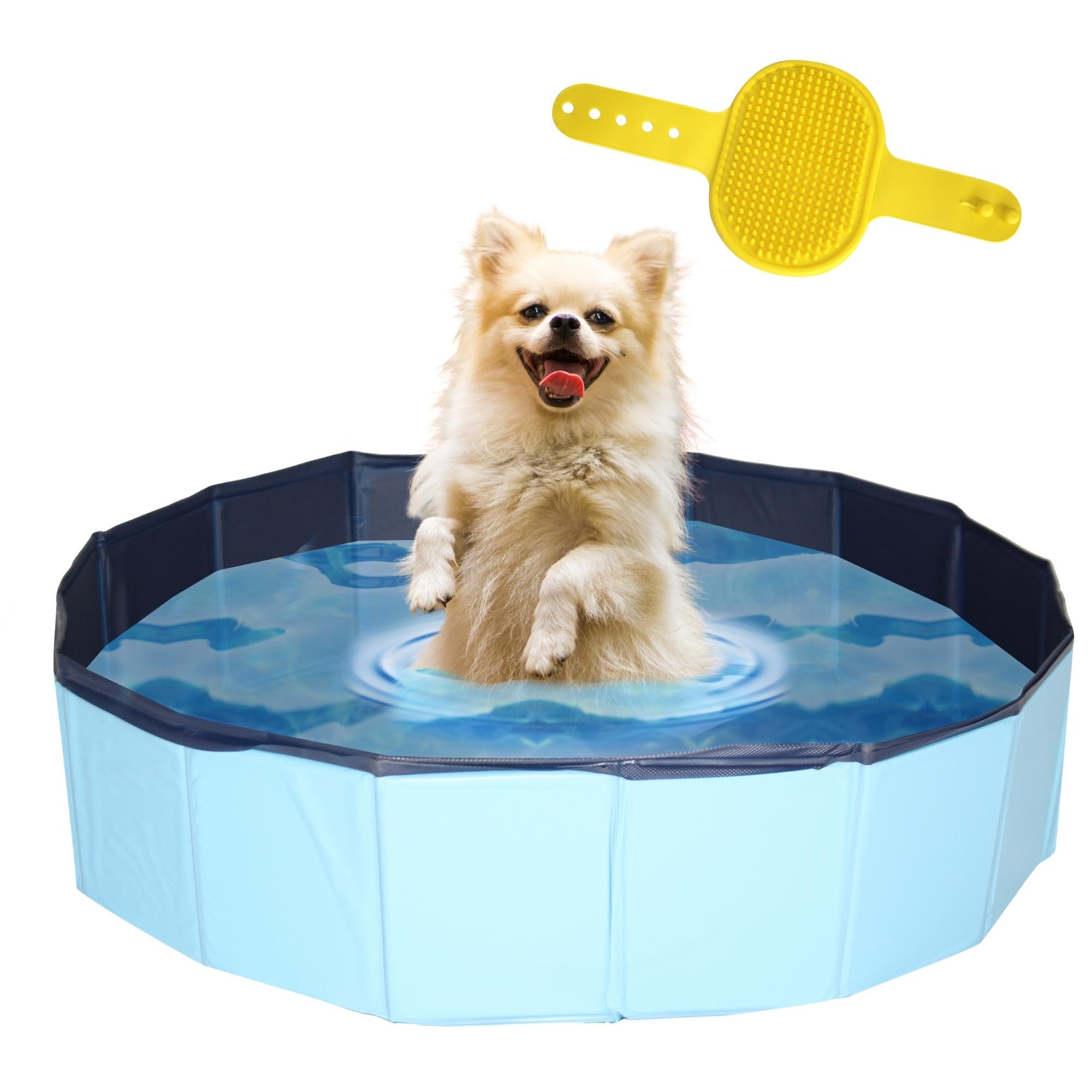 Lendo Online Piscine pour chiens avec brosse Ø120x30cm PVC rouge