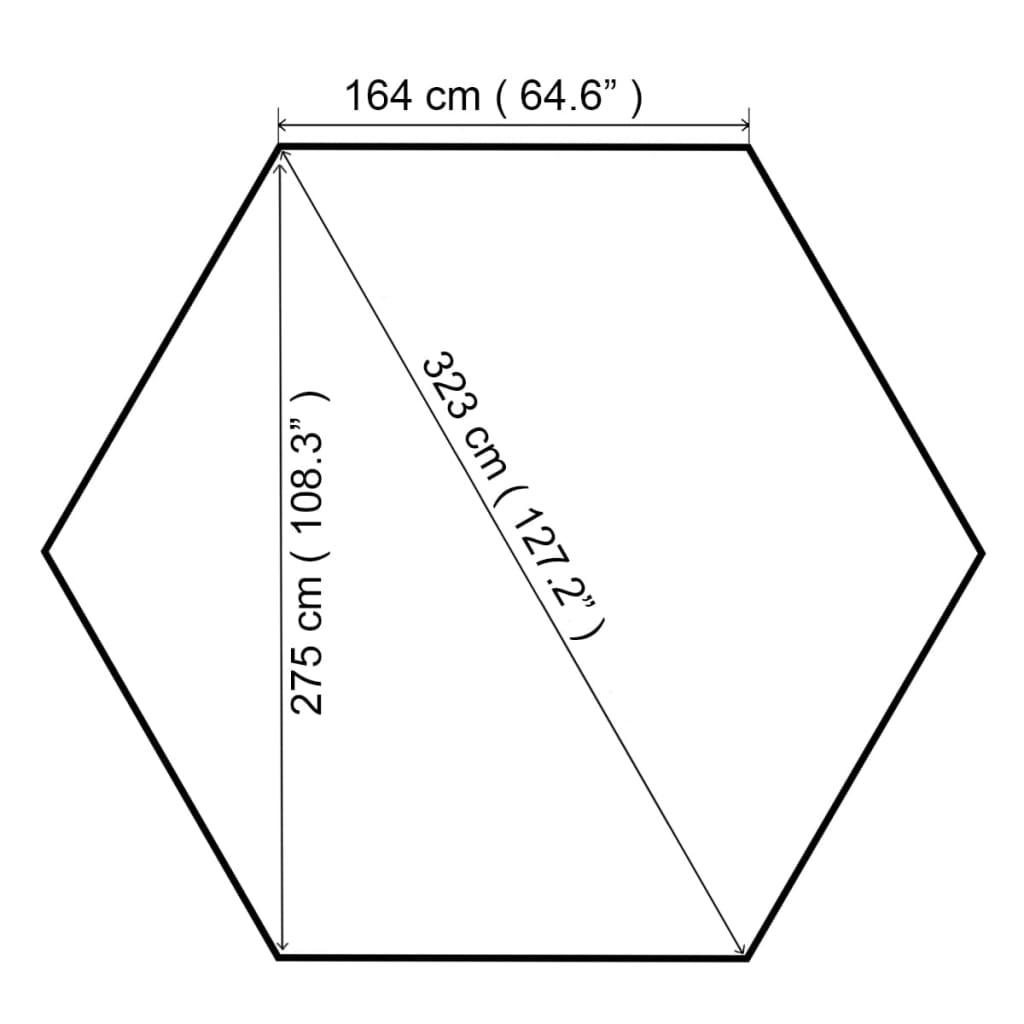 Tuinprieel 323x265 cm hexagonaal beige